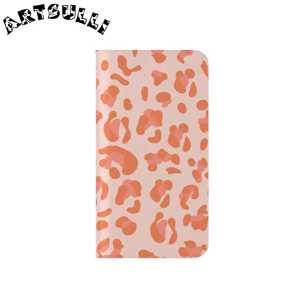 Pink and Orange Leopard Print Flip Case, Artsulli - Art is Long, Life is Short, Phone Case, , , , , , ,