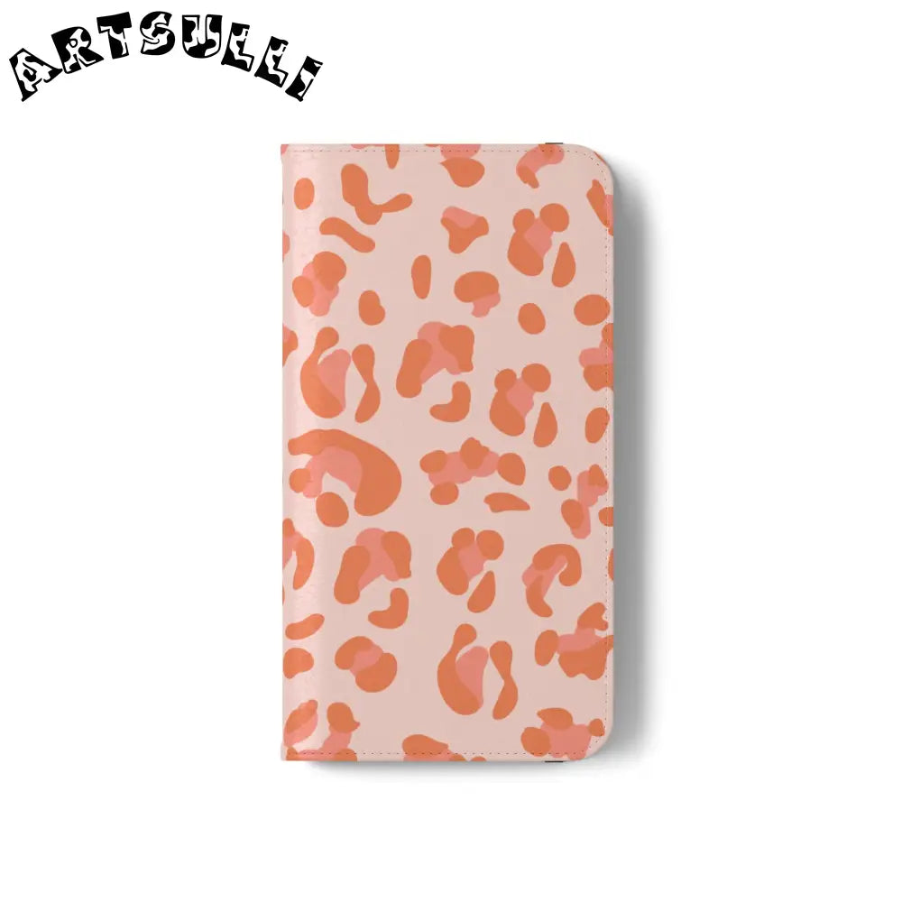 Pink and Orange Leopard Print Flip Case, Artsulli - Art is Long, Life is Short, Phone Case, , , , , , ,