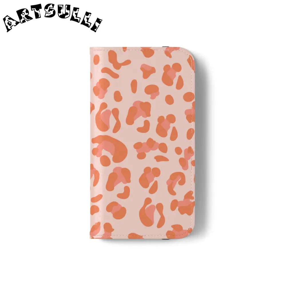 Pink and Orange Leopard Print Flip Case, Artsulli - Art is Long, Life is Short, Phone Case, , , , , , ,