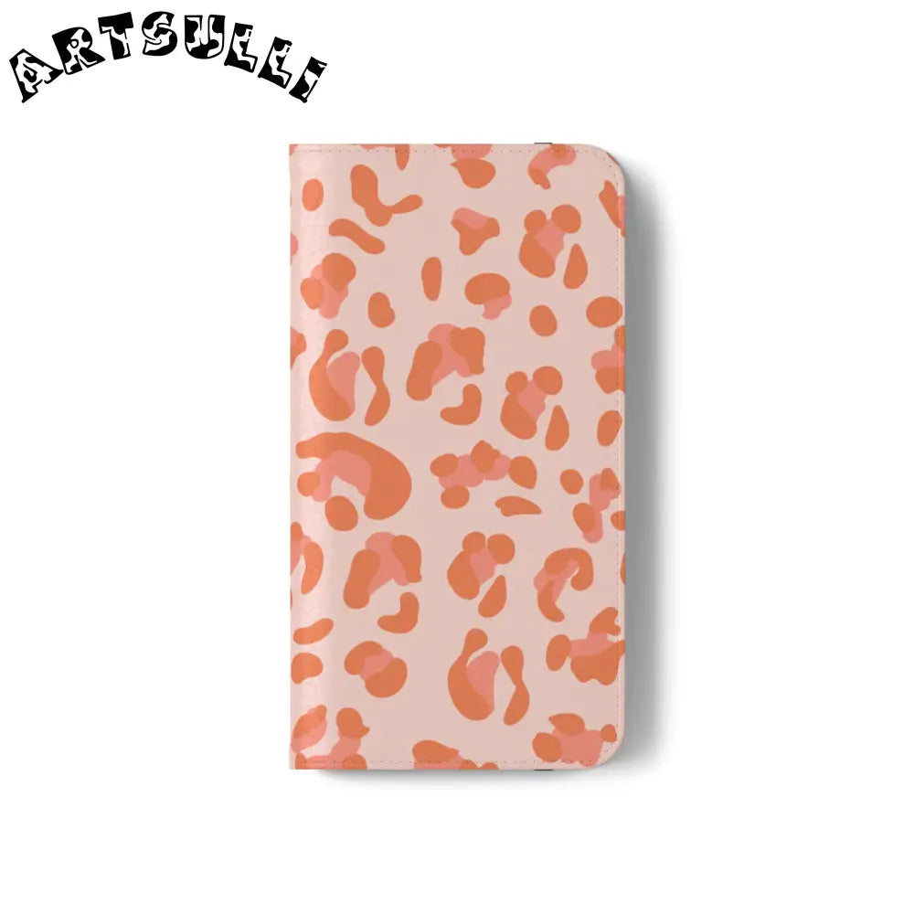 Pink and Orange Leopard Print Flip Case, Artsulli - Art is Long, Life is Short, Phone Case, , , , , , ,