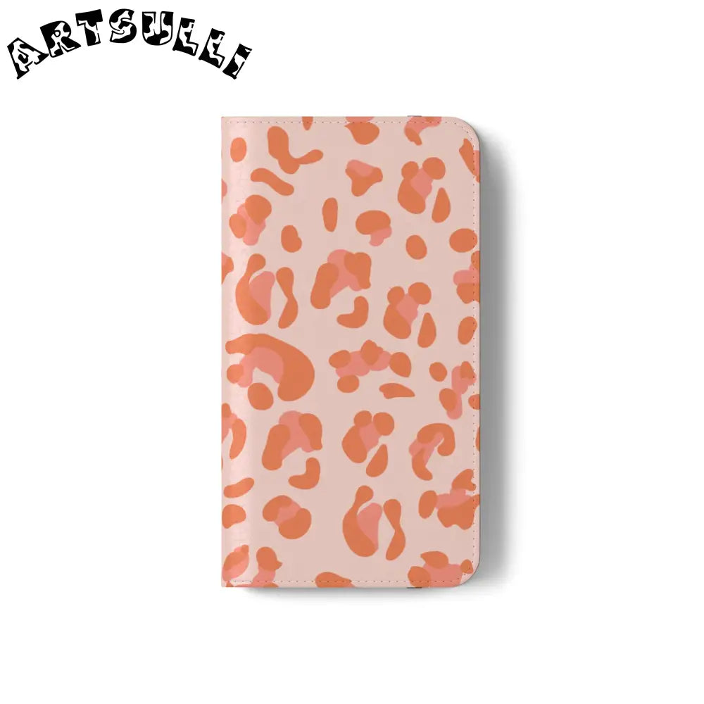 Pink and Orange Leopard Print Flip Case, Artsulli - Art is Long, Life is Short, Phone Case, , , , , , ,