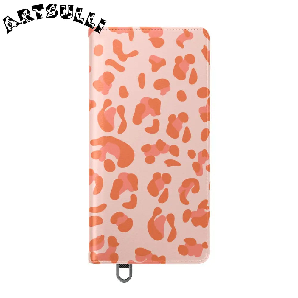 Pink and Orange Leopard Print Flip Case, Artsulli - Art is Long, Life is Short, Phone Case, , , , , , ,