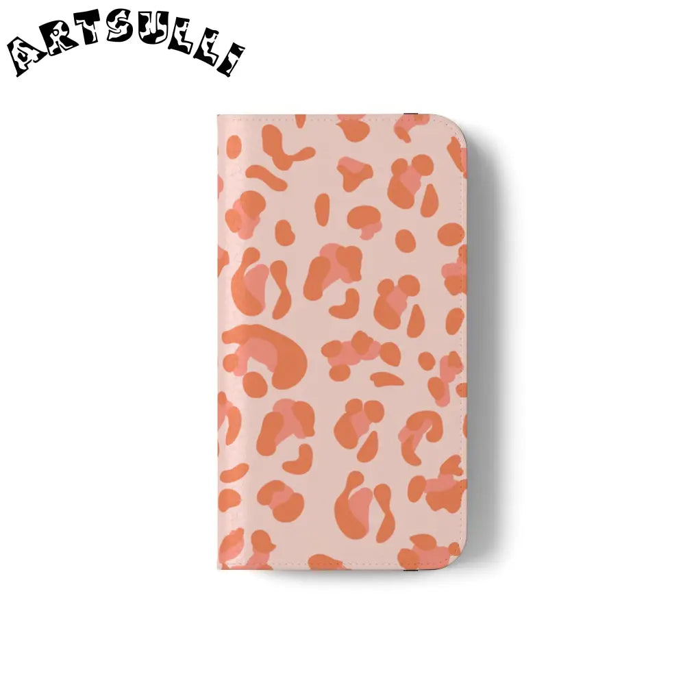 Pink and Orange Leopard Print Flip Case, Artsulli - Art is Long, Life is Short, Phone Case, , , , , , ,