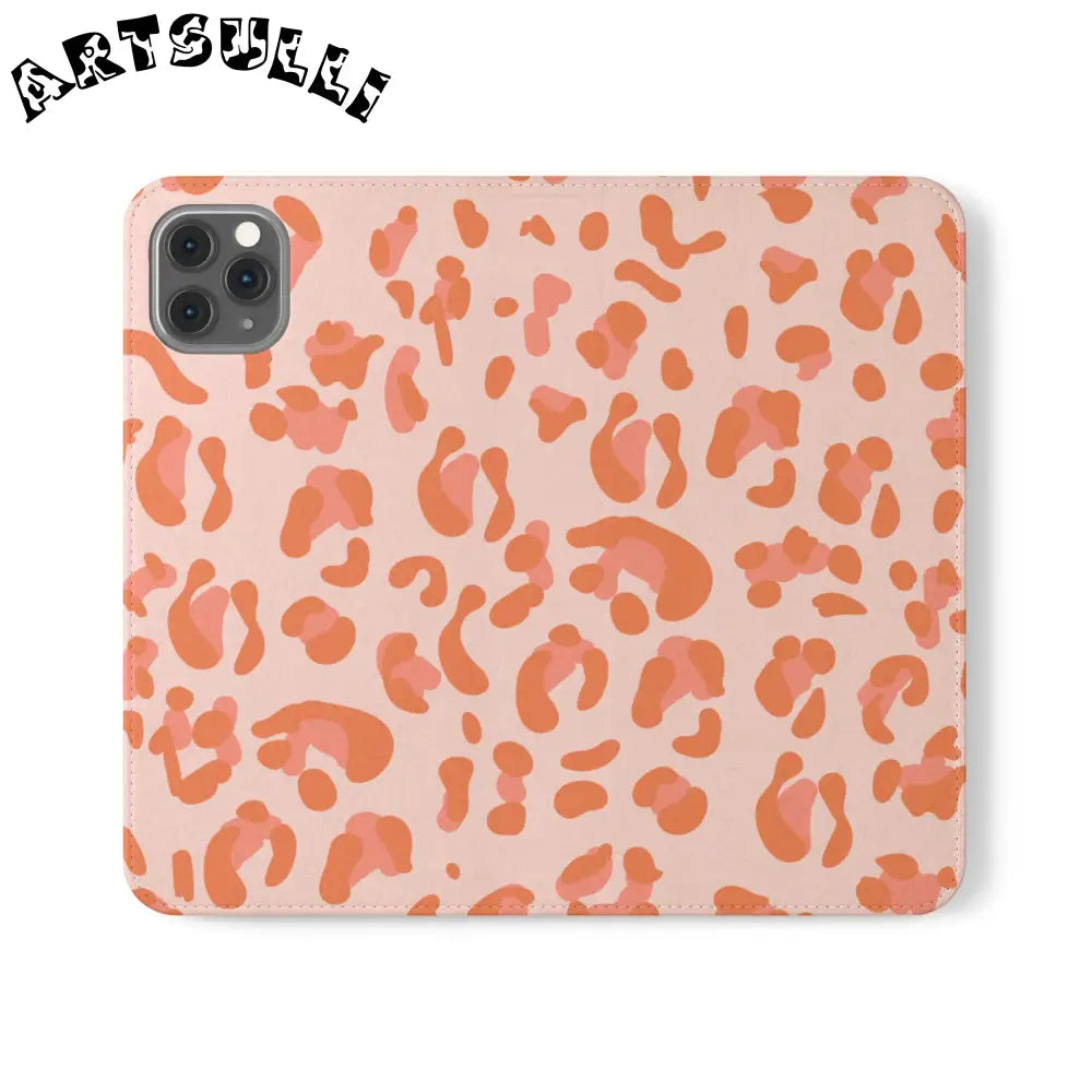 Pink and Orange Leopard Print Flip Case, Artsulli - Art is Long, Life is Short, Phone Case, Size, iPhone 11 Pro Max, , , , , 21466987235108078181