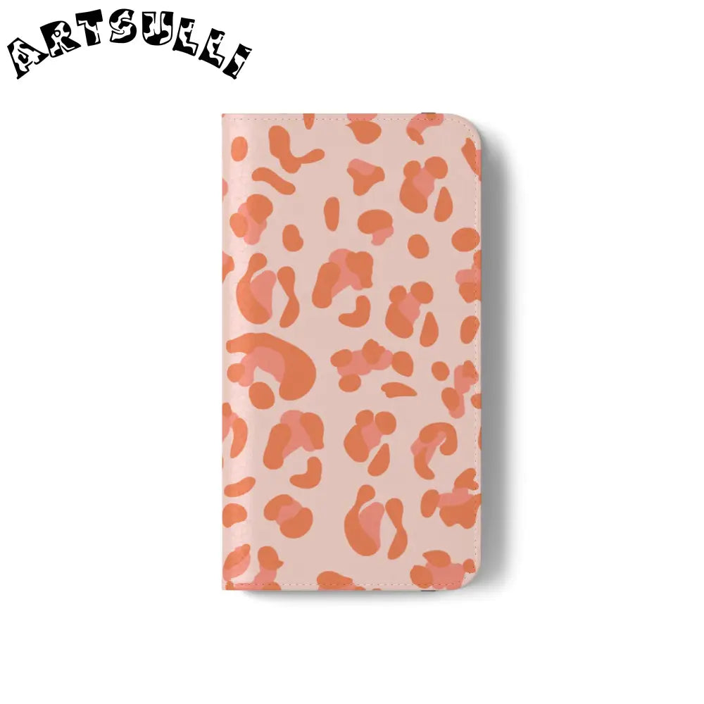 Pink and Orange Leopard Print Flip Case, Artsulli - Art is Long, Life is Short, Phone Case, , , , , , ,
