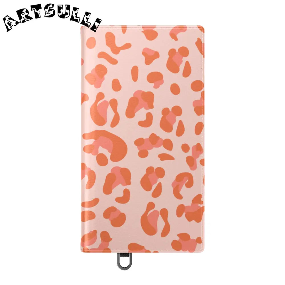 Pink and Orange Leopard Print Flip Case, Artsulli - Art is Long, Life is Short, Phone Case, , , , , , ,