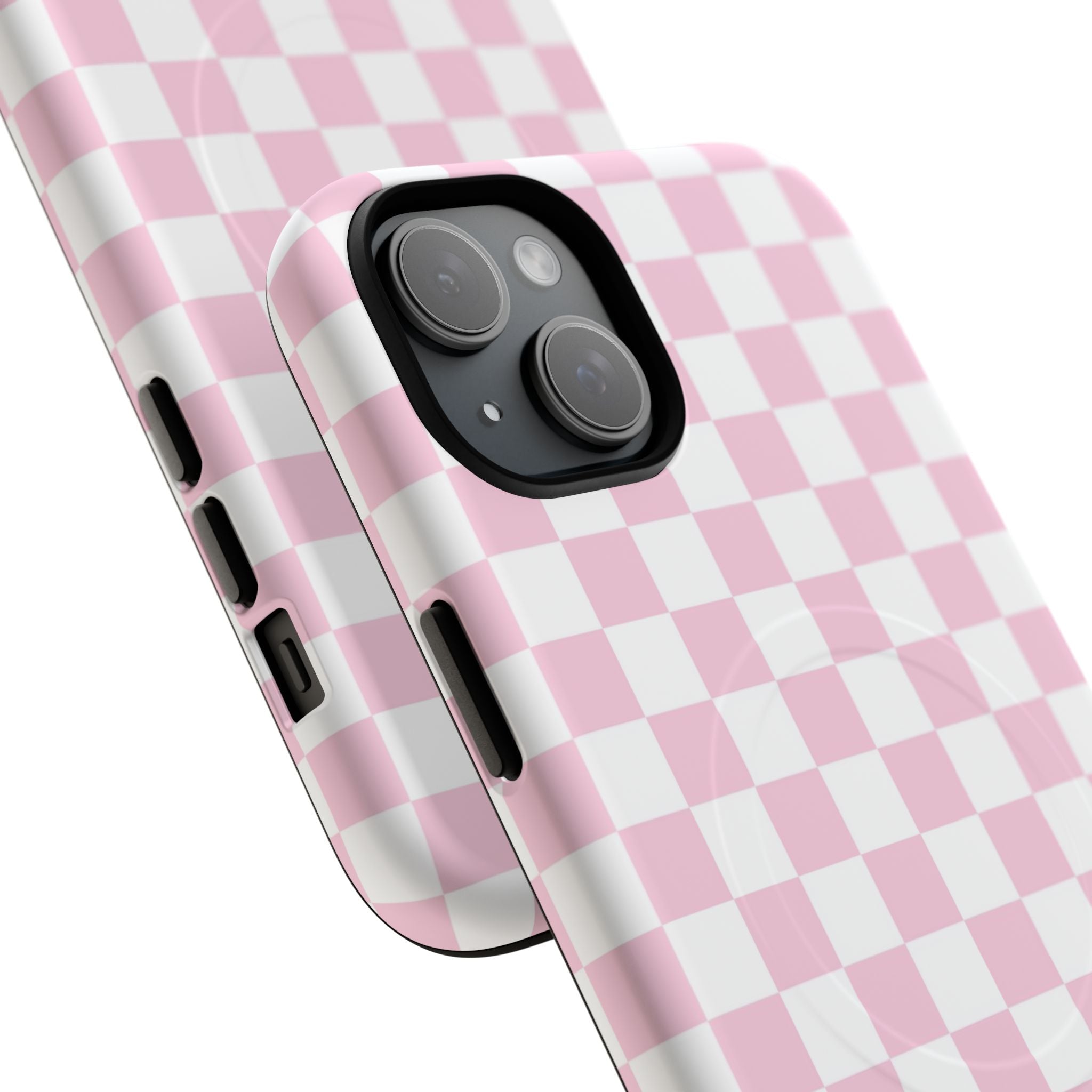 Pink and White Checkerboard MagSafe Case, Artsulli - Art is Long, Life is Short, Phone Case, , , , , , ,