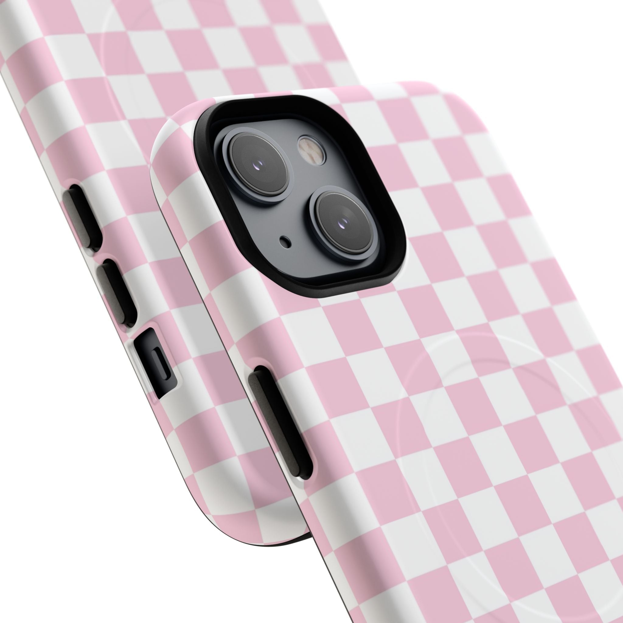 Pink and White Checkerboard MagSafe Case, Artsulli - Art is Long, Life is Short, Phone Case, , , , , , ,
