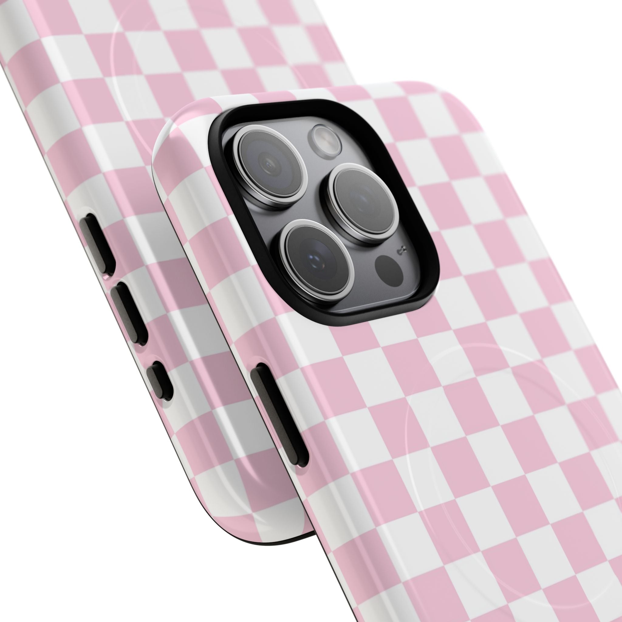 Pink and White Checkerboard MagSafe Case, Artsulli - Art is Long, Life is Short, Phone Case, , , , , , ,