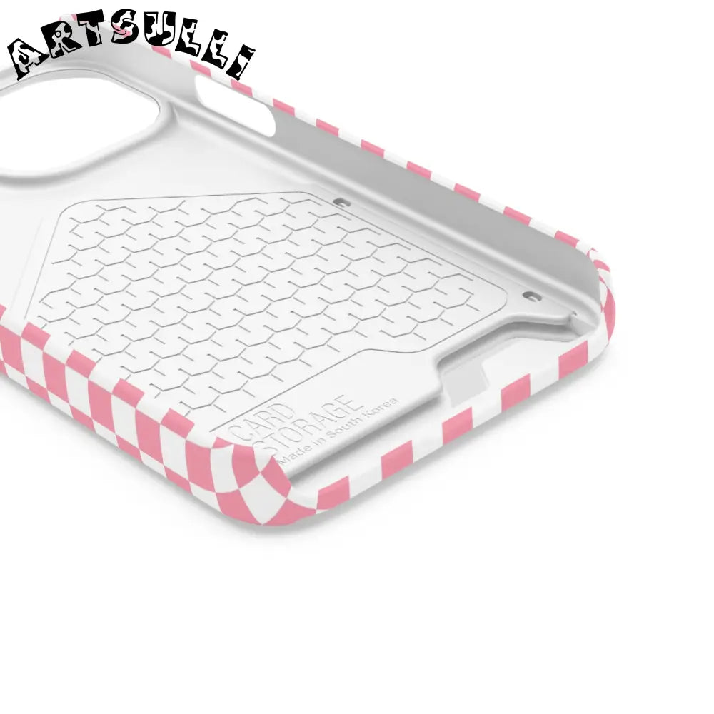 Pink and White Checkerboard Phone Case-Cardholder, Artsulli - Art is Long, Life is Short, Phone Case, , , , , , ,