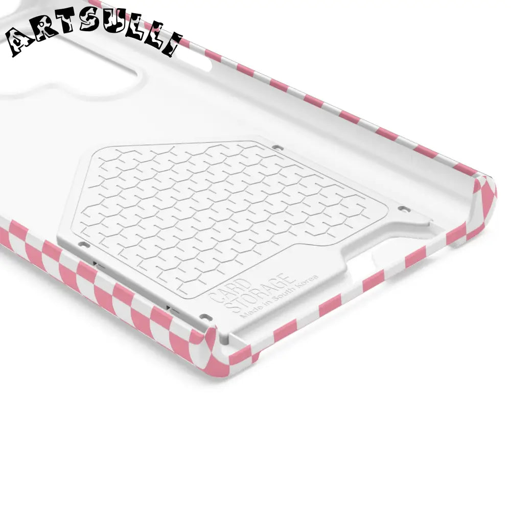 Pink and White Checkerboard Phone Case-Cardholder, Artsulli - Art is Long, Life is Short, Phone Case, , , , , , ,