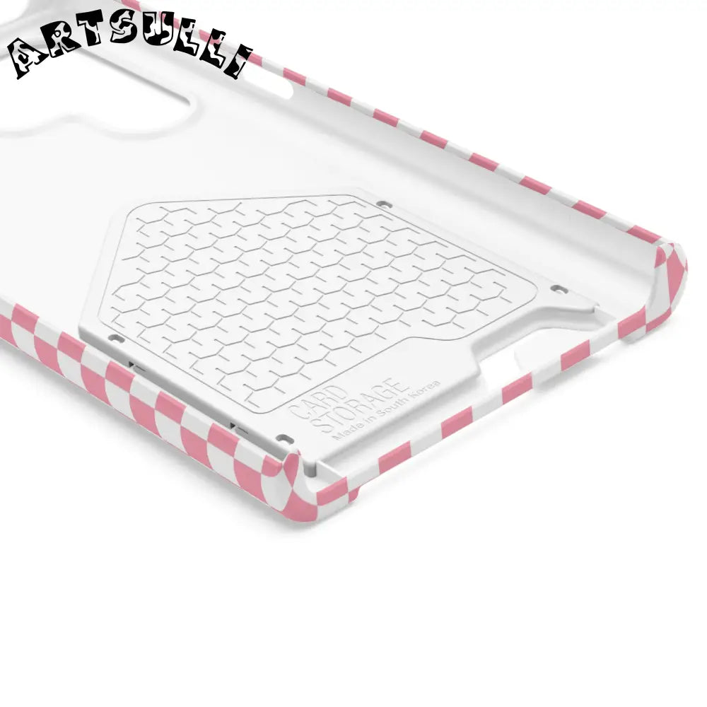Pink and White Checkerboard Phone Case-Cardholder, Artsulli - Art is Long, Life is Short, Phone Case, , , , , , ,