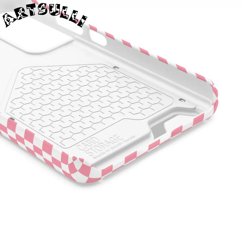 Pink and White Checkerboard Phone Case-Cardholder, Artsulli - Art is Long, Life is Short, Phone Case, , , , , , ,