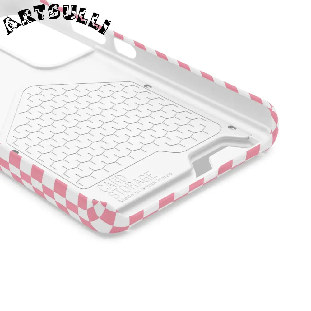 Pink and White Checkerboard Phone Case-Cardholder, Artsulli - Art is Long, Life is Short, Phone Case, , , , , , ,