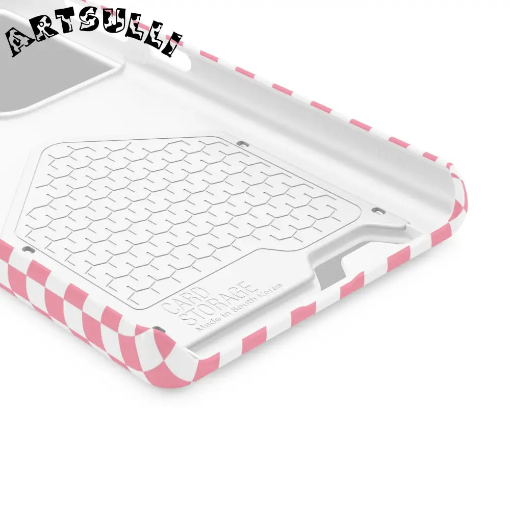 Pink and White Checkerboard Phone Case-Cardholder, Artsulli - Art is Long, Life is Short, Phone Case, , , , , , ,