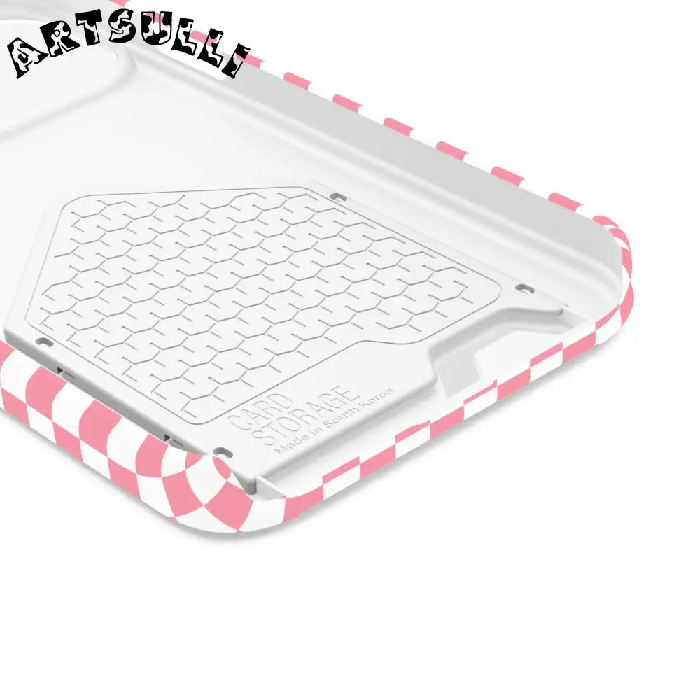 Pink and White Checkerboard Phone Case-Cardholder, Artsulli - Art is Long, Life is Short, Phone Case, , , , , , ,
