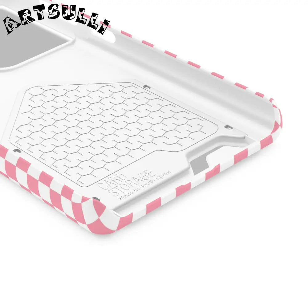 Pink and White Checkerboard Phone Case-Cardholder, Artsulli - Art is Long, Life is Short, Phone Case, , , , , , ,