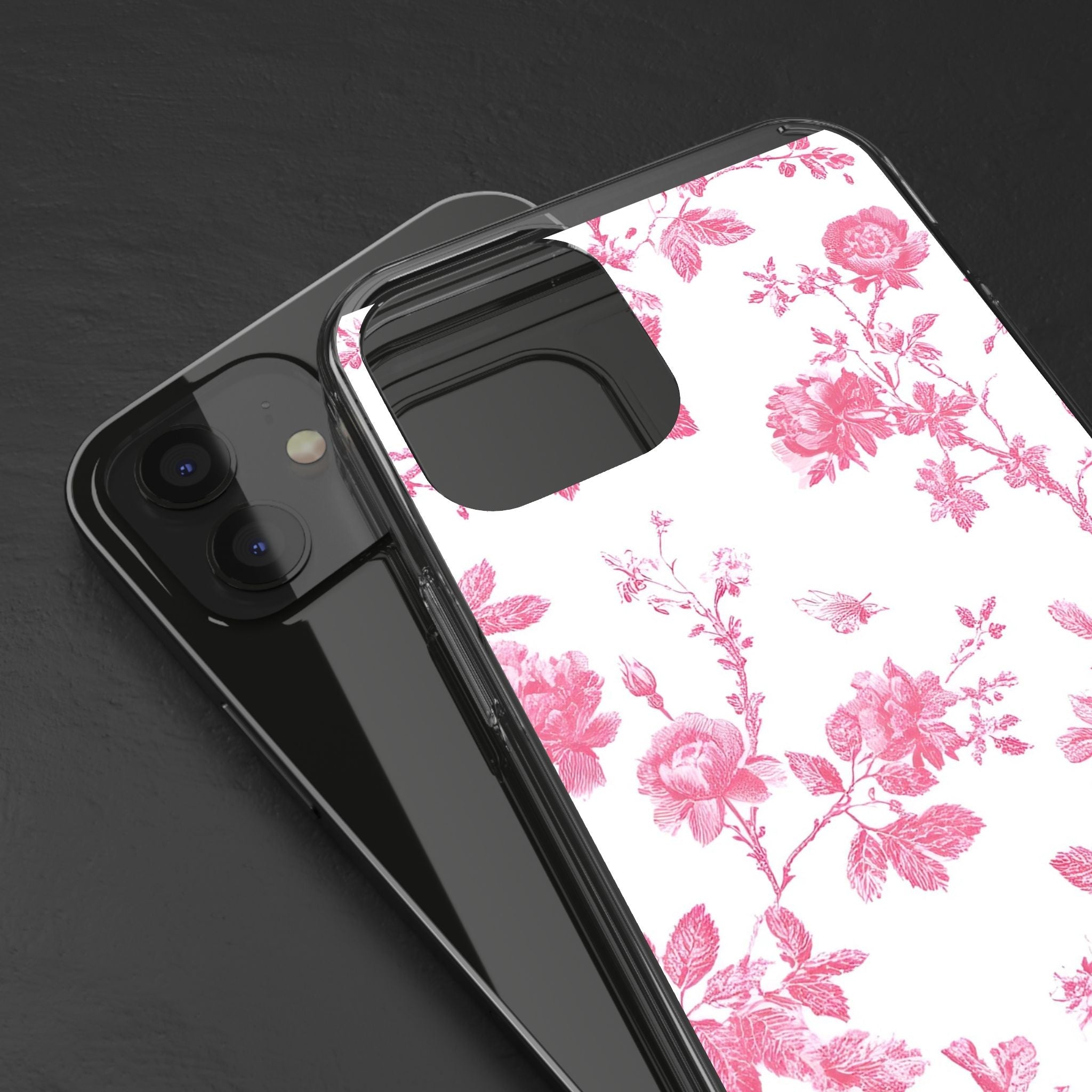 JAKKOUTTHEBXX Pink Floral iPhone Clear Case 2025