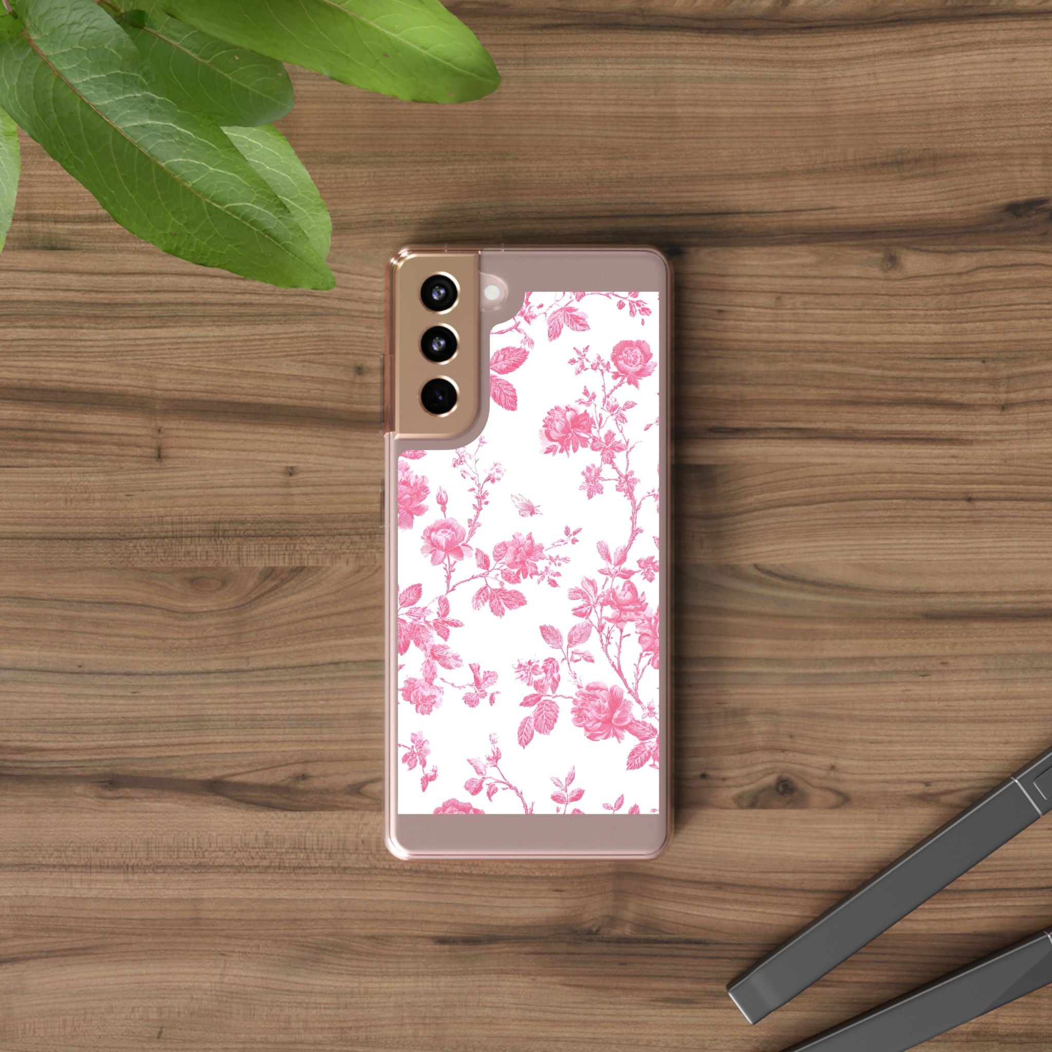 JAKKOUTTHEBXX Pink Floral iPhone Clear Case 2025