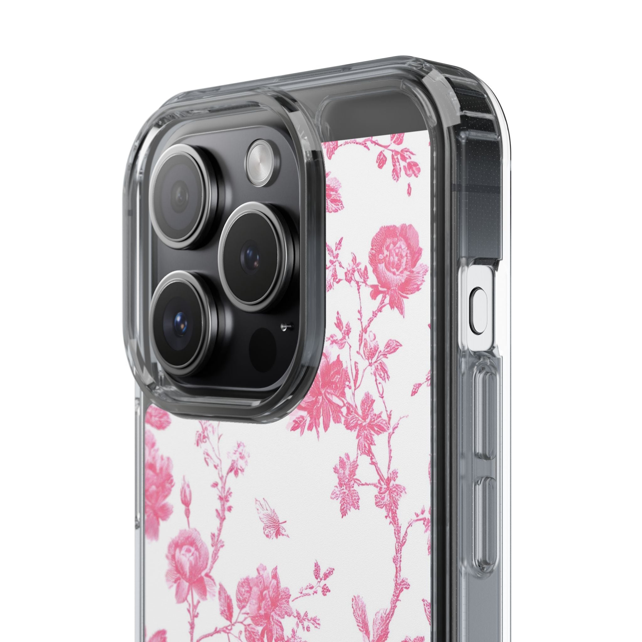 JAKKOUTTHEBXX Pink Floral iPhone Clear Case 2025