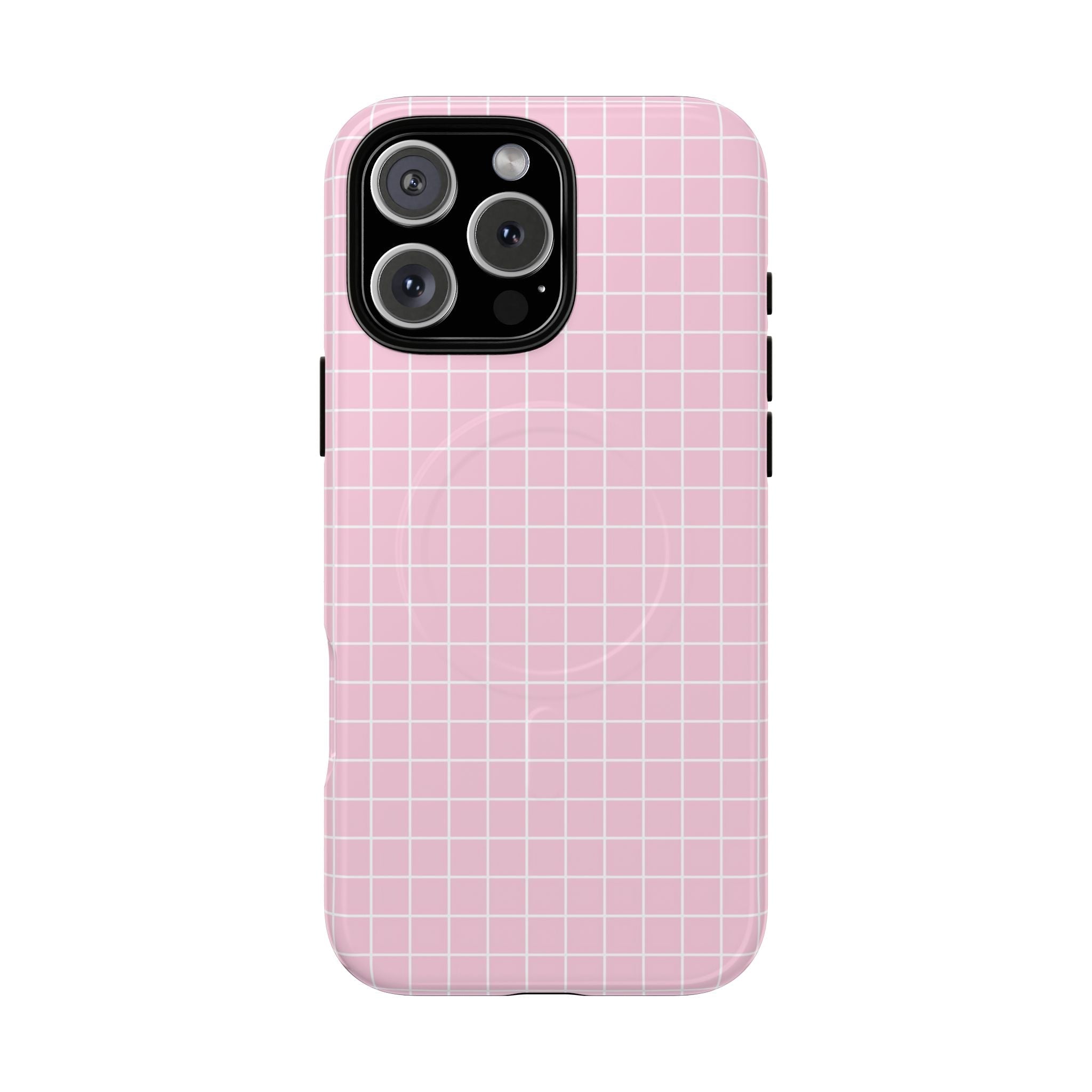 Pink Grid MagSafe iPhone Case, Artsulli - Art is Long, Life is Short, Phone Case, Size, iPhone 16 Pro Max, Surface, Glossy, , , 94560121738030684310