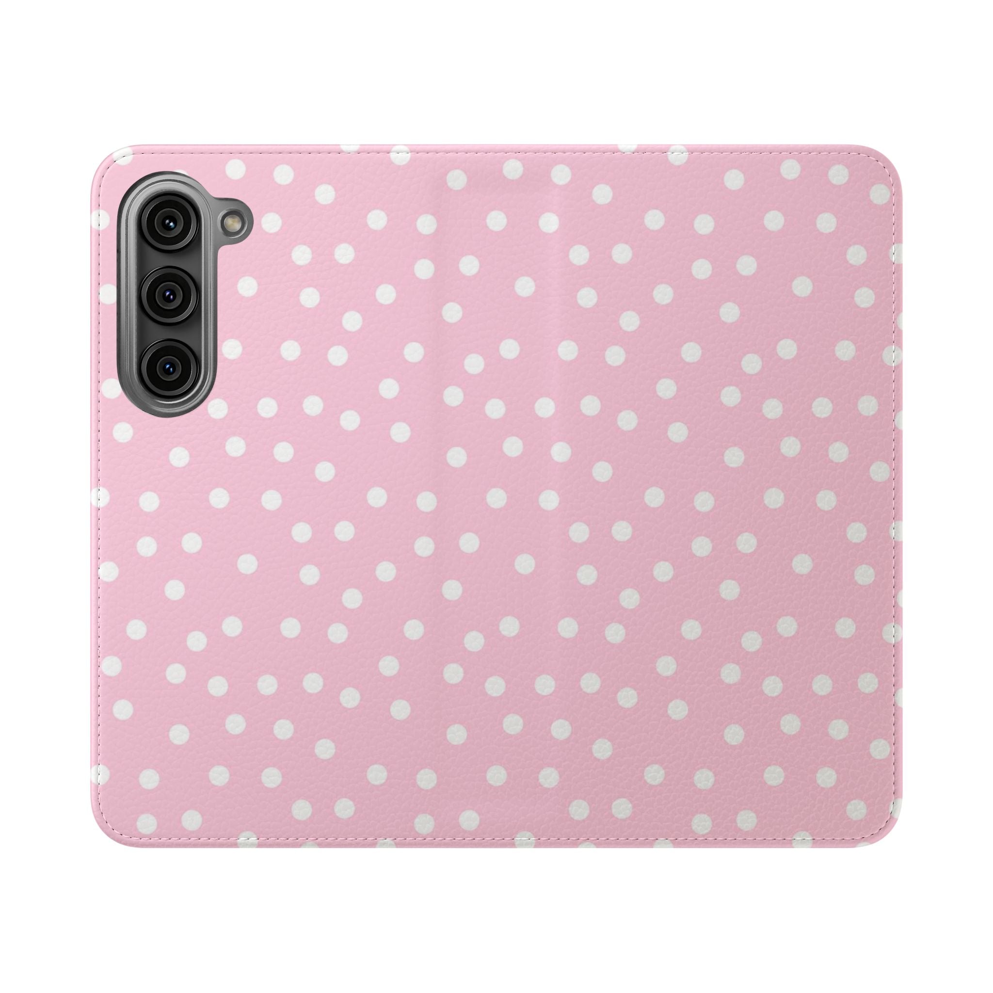 JAKKOUTTHEBXX Pink Polka Dot Phone Flip Cases 2025