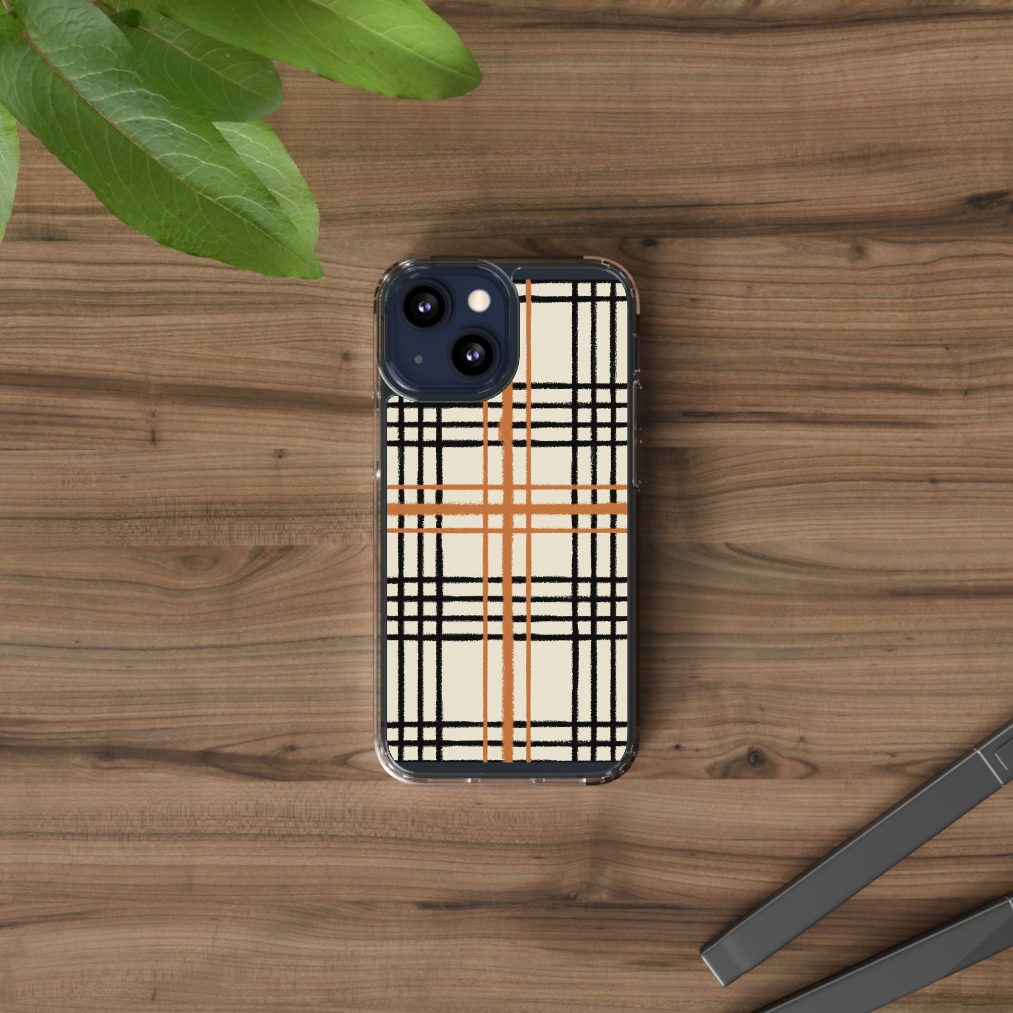 JAKKOUTTHEBXX Plaid iPhone 12 Pro Max Clear Case 2025