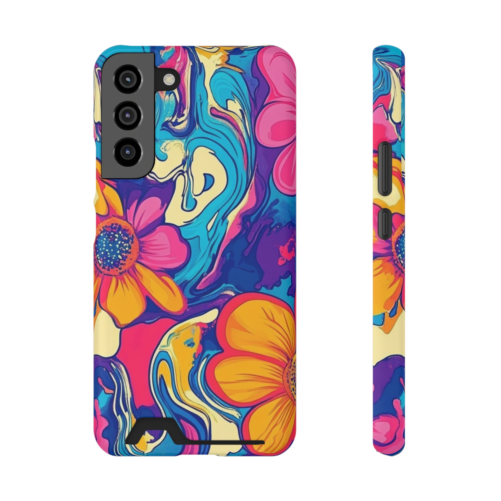 Psychedelic Floral Swirl Phone Case, Artsulli - Art is Long, Life is Short, Phone Case, Size, Samsung Galaxy S22 Plus, Surface, Matte, Shape, With gift packaging, 33746861728978703663