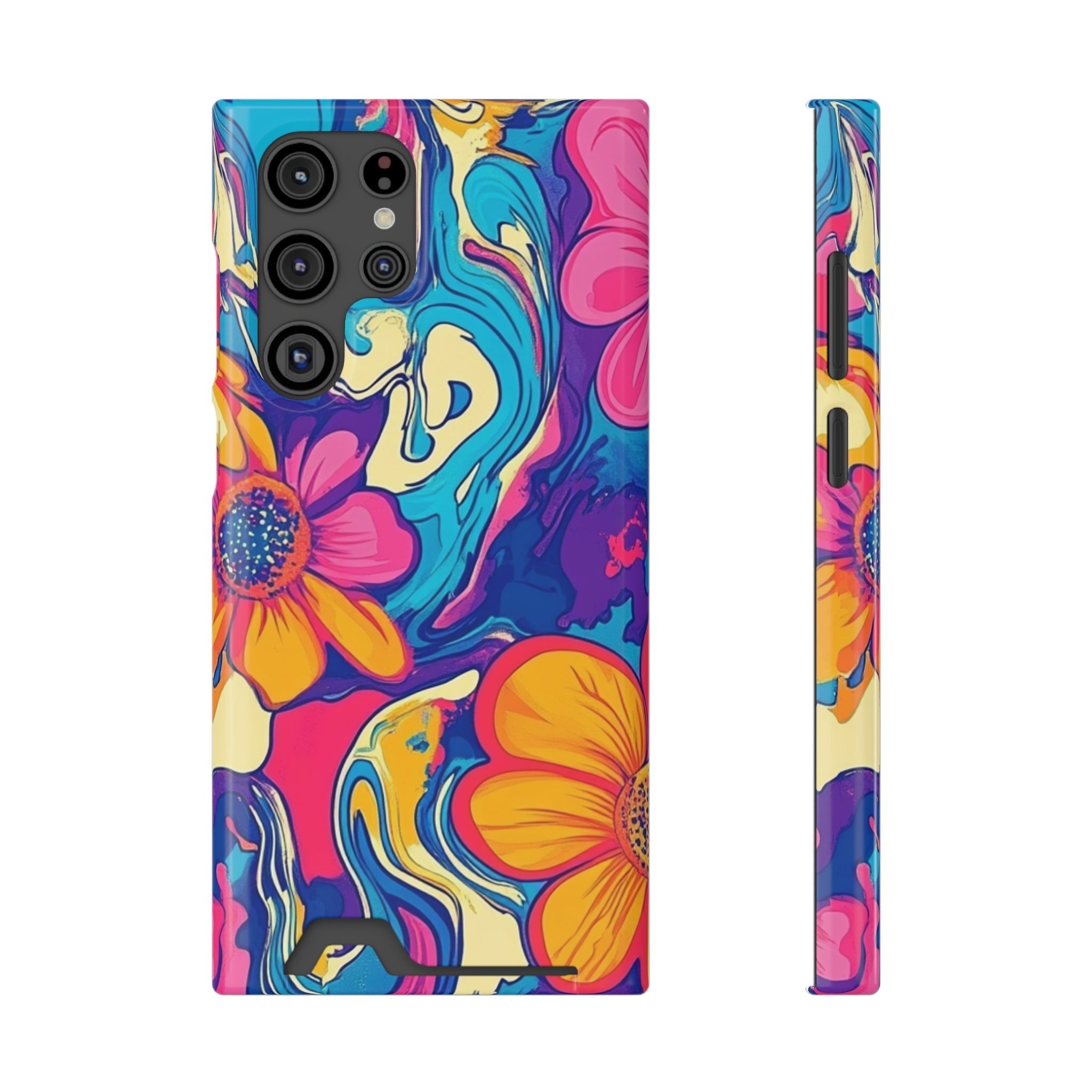 Psychedelic Floral Swirl Phone Case, Artsulli - Art is Long, Life is Short, Phone Case, Size, Samsung Galaxy S22 Ultra, Surface, Glossy, Shape, Without gift packaging, 32087417958088816895