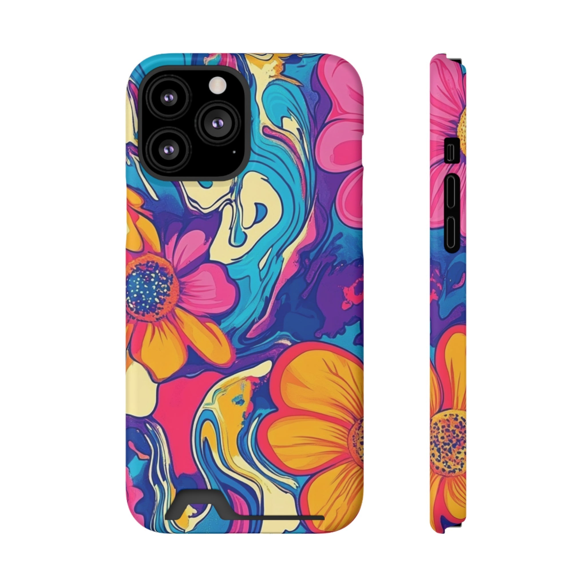 Psychedelic Floral Swirl Phone Case, Artsulli - Art is Long, Life is Short, Phone Case, Size, iPhone 13 Pro Max, Surface, Matte, Shape, Without gift packaging, 13503138266278441236