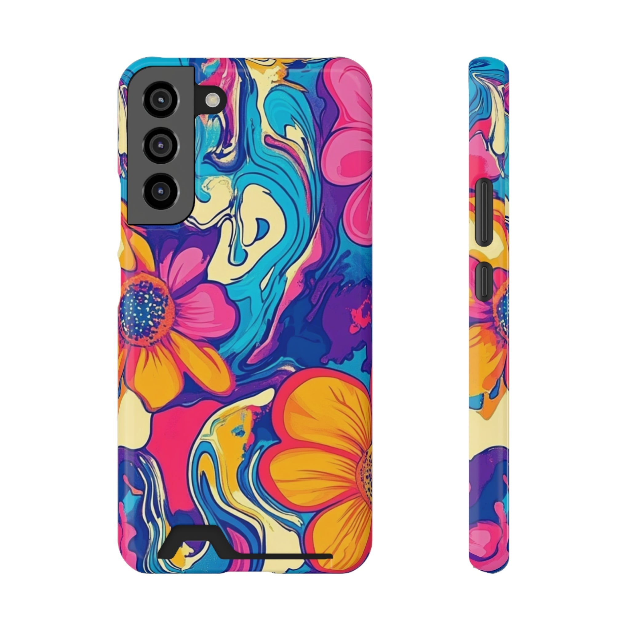 Psychedelic Floral Swirl Phone Case, Artsulli - Art is Long, Life is Short, Phone Case, Size, Samsung Galaxy S22 Plus, Surface, Glossy, Shape, With gift packaging, 27242791690558033488