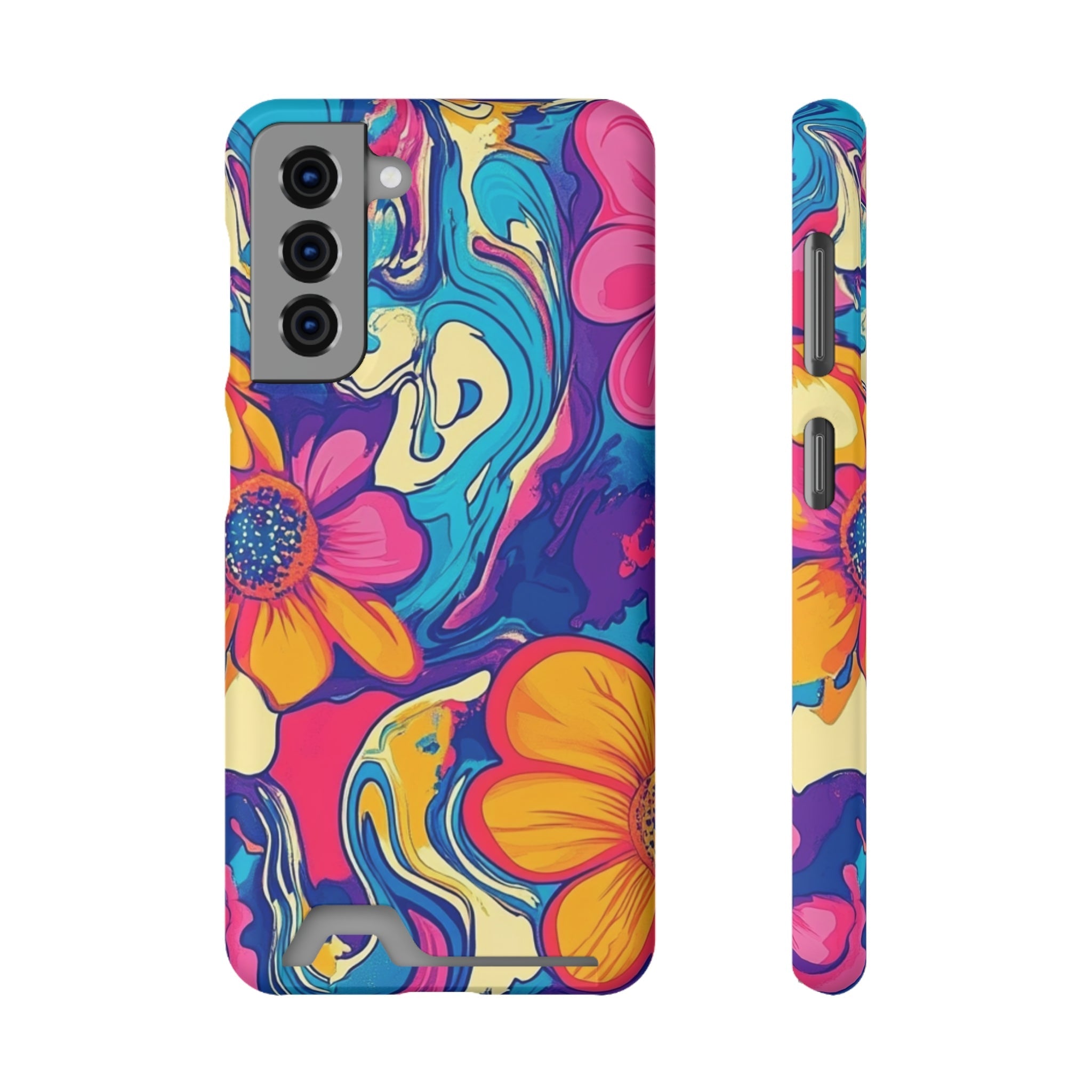 Psychedelic Floral Swirl Phone Case, Artsulli - Art is Long, Life is Short, Phone Case, Size, Samsung Galaxy S21, Surface, Matte, Shape, Without gift packaging, 27113088621029529376