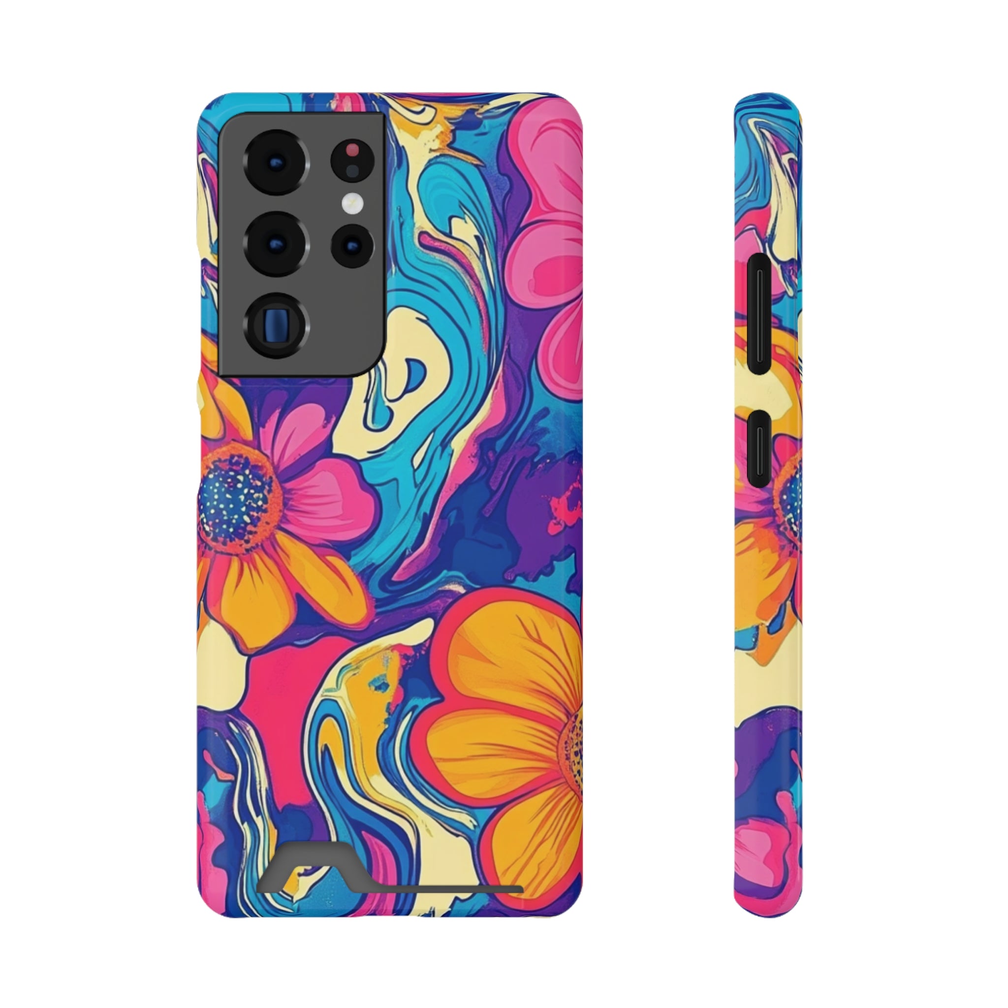 Psychedelic Floral Swirl Phone Case, Artsulli - Art is Long, Life is Short, Phone Case, Size, Samsung Galaxy S21 Ultra, Surface, Glossy, Shape, Without gift packaging, 24200360188205863838