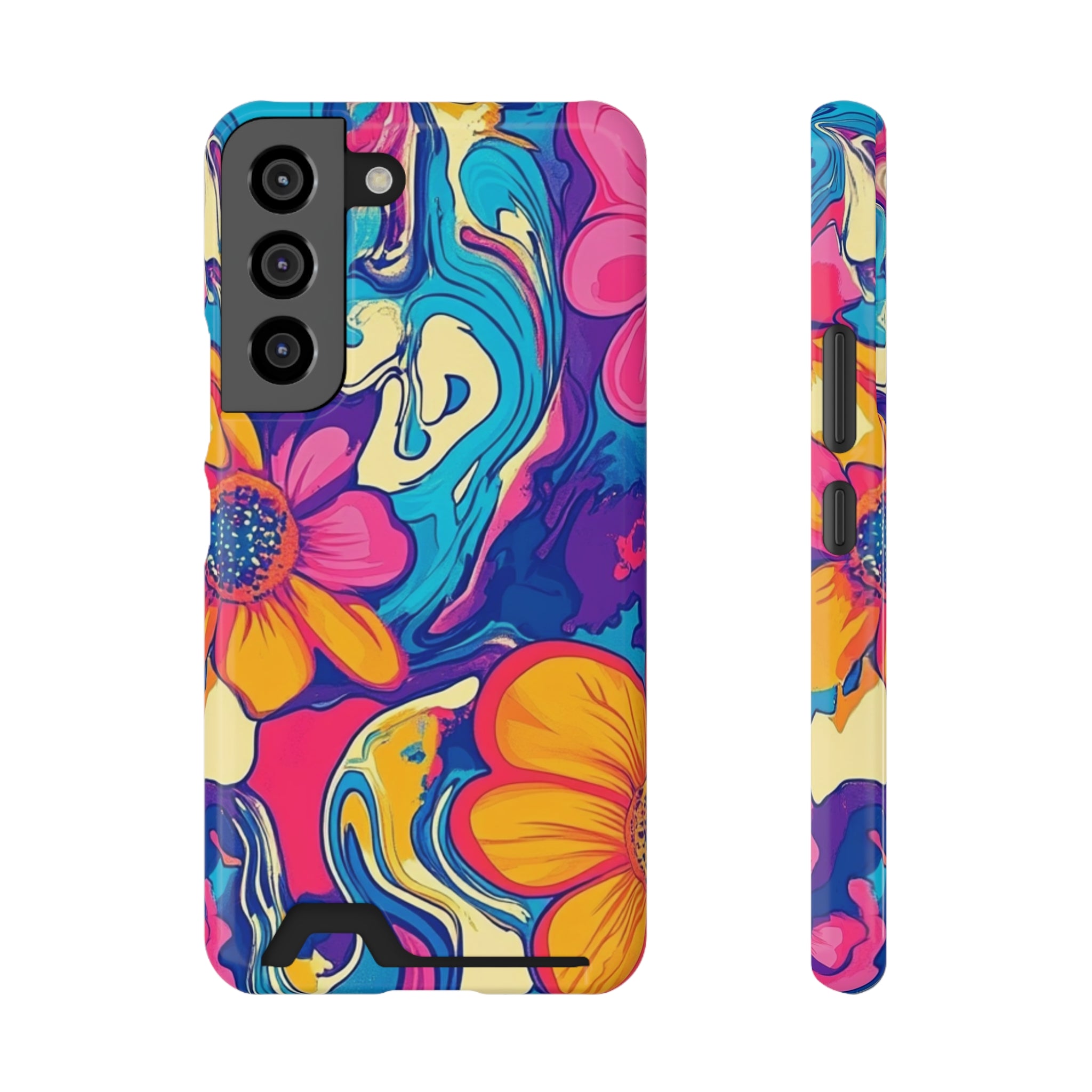 Psychedelic Floral Swirl Phone Case, Artsulli - Art is Long, Life is Short, Phone Case, Size, Samsung Galaxy S22, Surface, Glossy, Shape, With gift packaging, 97880976082980741695