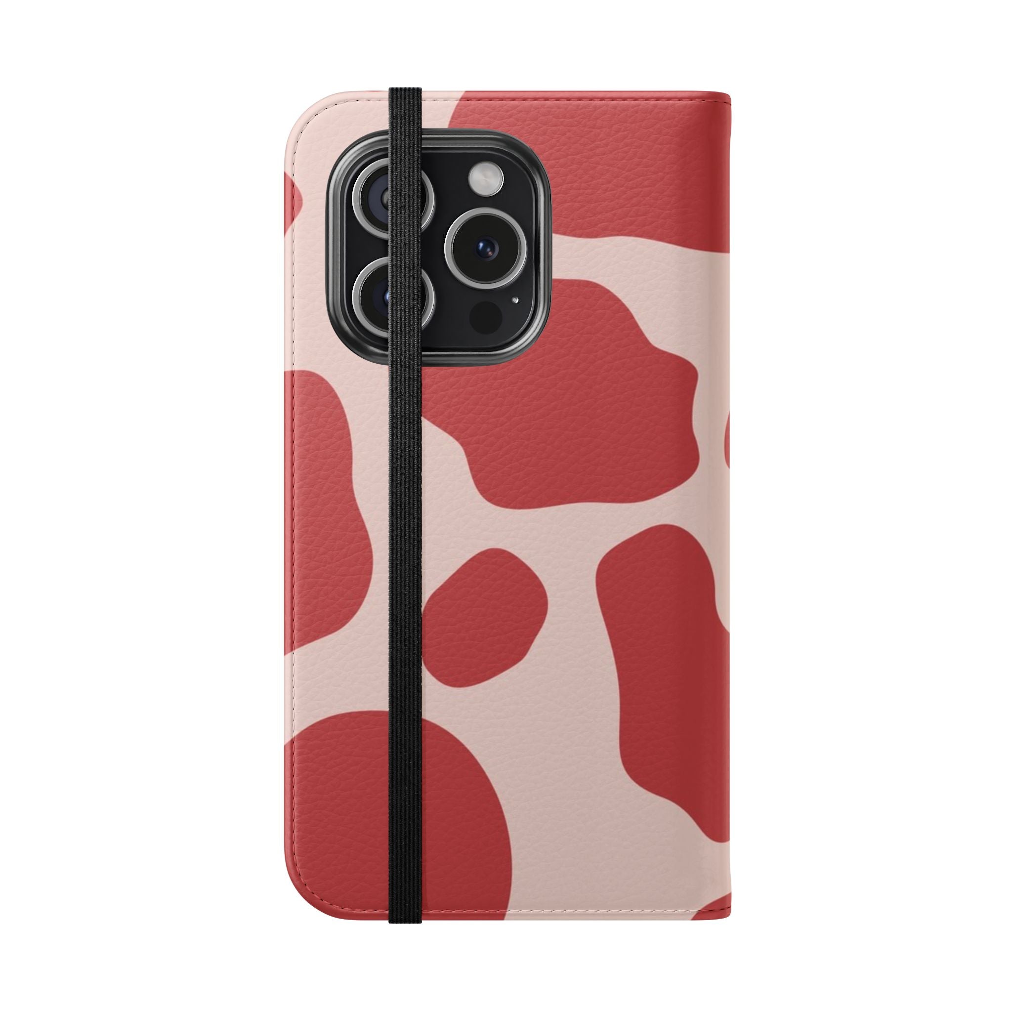 Red and Beige Cow Print Flip Cases, Artsulli - Art is Long, Life is Short, Phone Case, , , , , , ,