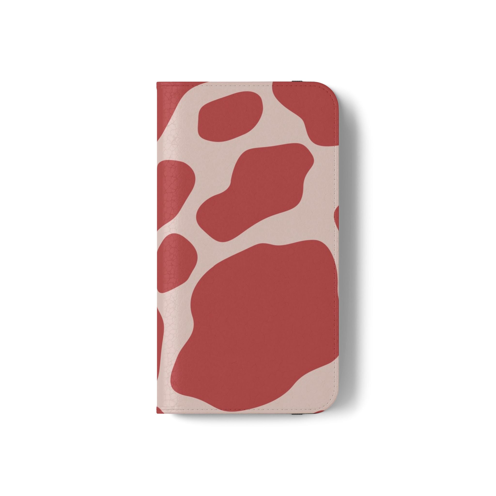 Red and Beige Cow Print Flip Cases, Artsulli - Art is Long, Life is Short, Phone Case, , , , , , ,