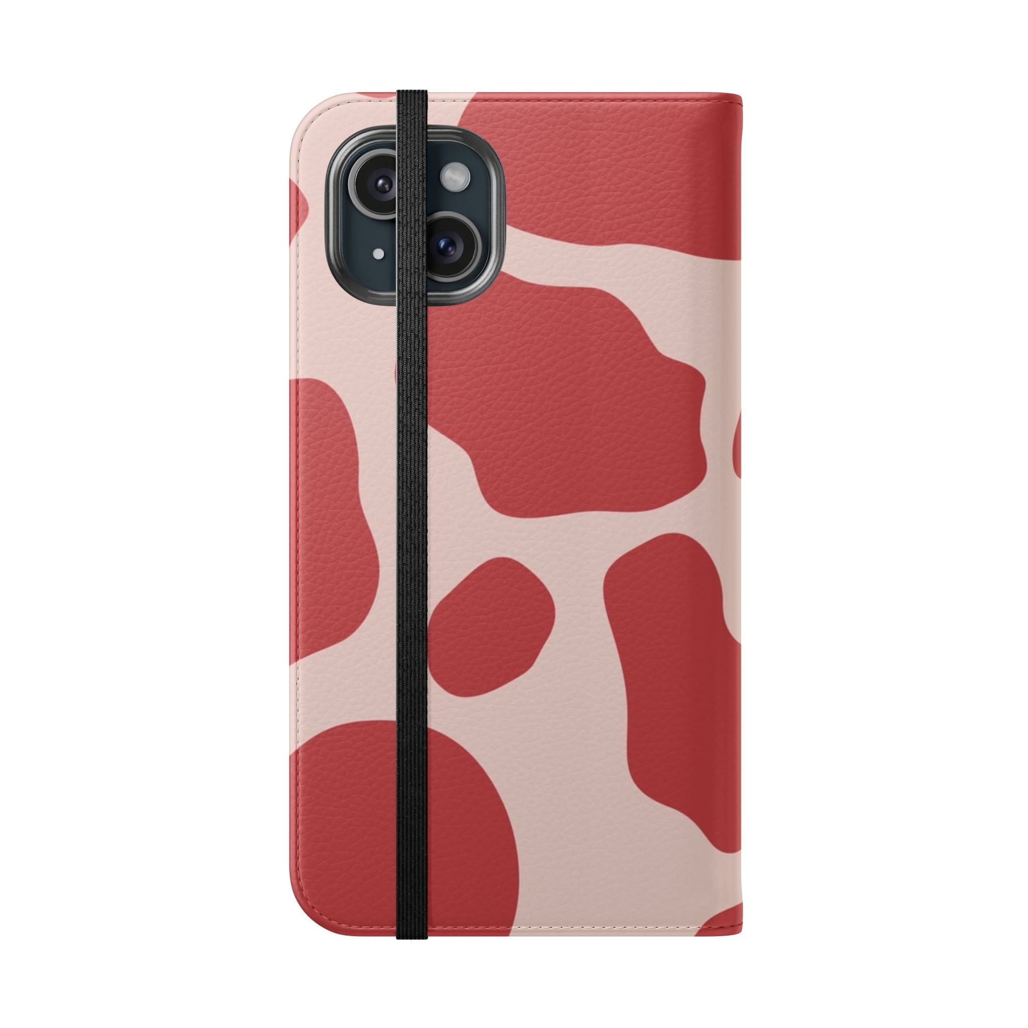 Red and Beige Cow Print Flip Cases, Artsulli - Art is Long, Life is Short, Phone Case, , , , , , ,