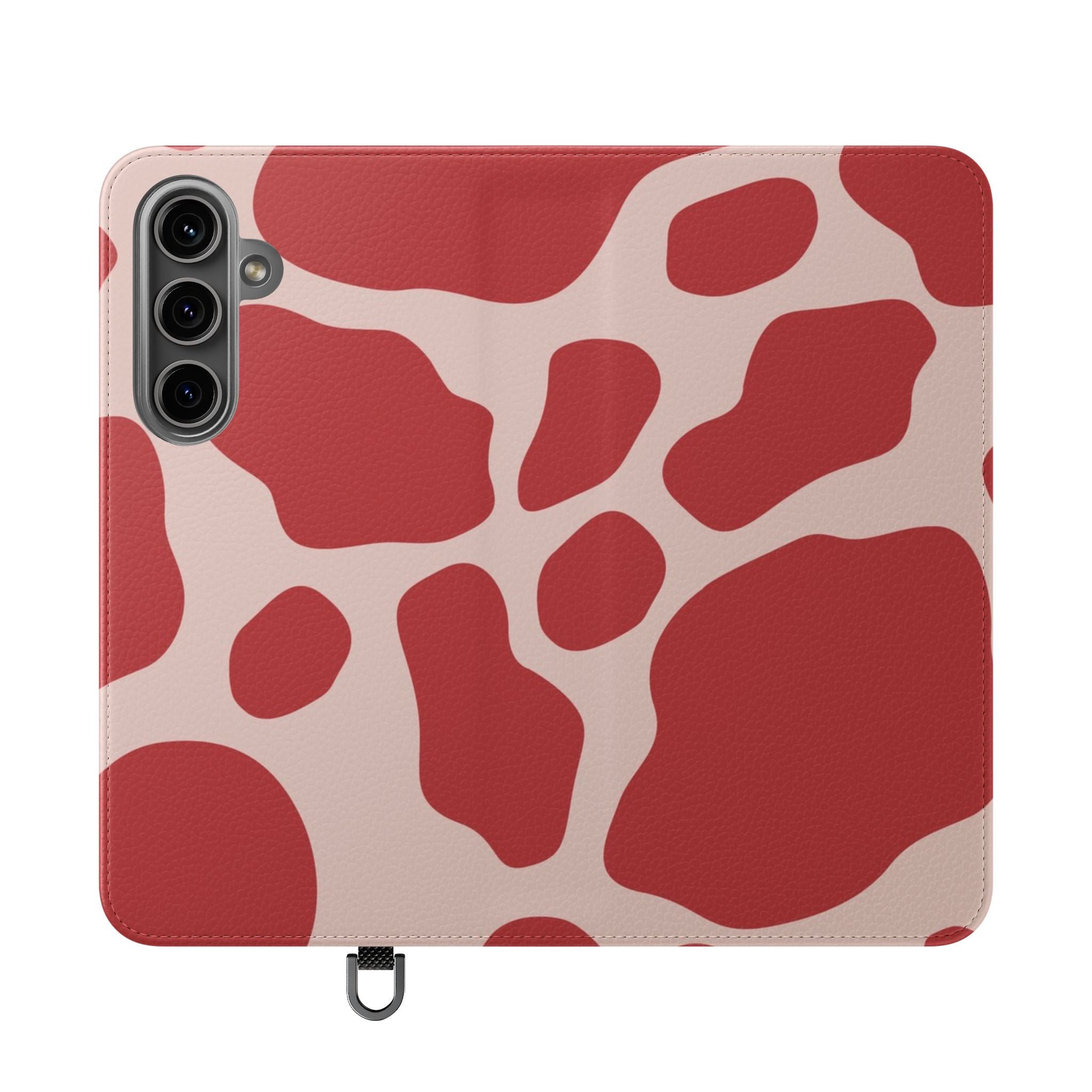 Red and Beige Cow Print Flip Cases, Artsulli - Art is Long, Life is Short, Phone Case, Size, Samsung Galaxy S24 Plus, , , , , 26371948528685786431