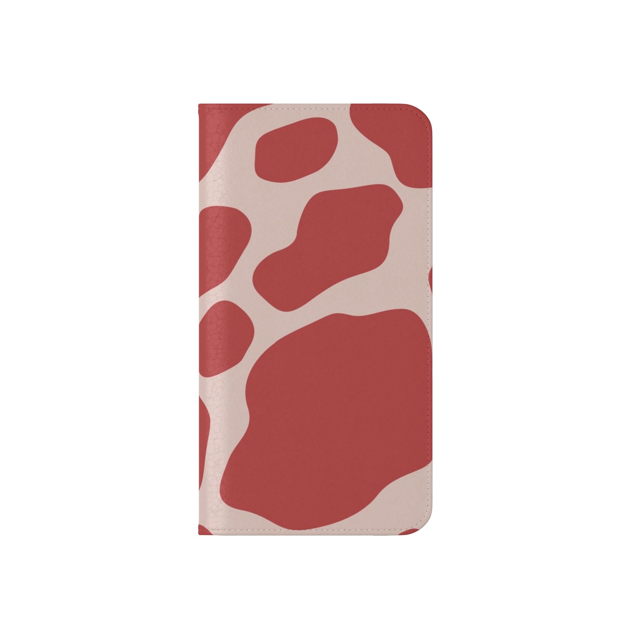 Red and Beige Cow Print Flip Cases, Artsulli - Art is Long, Life is Short, Phone Case, , , , , , ,