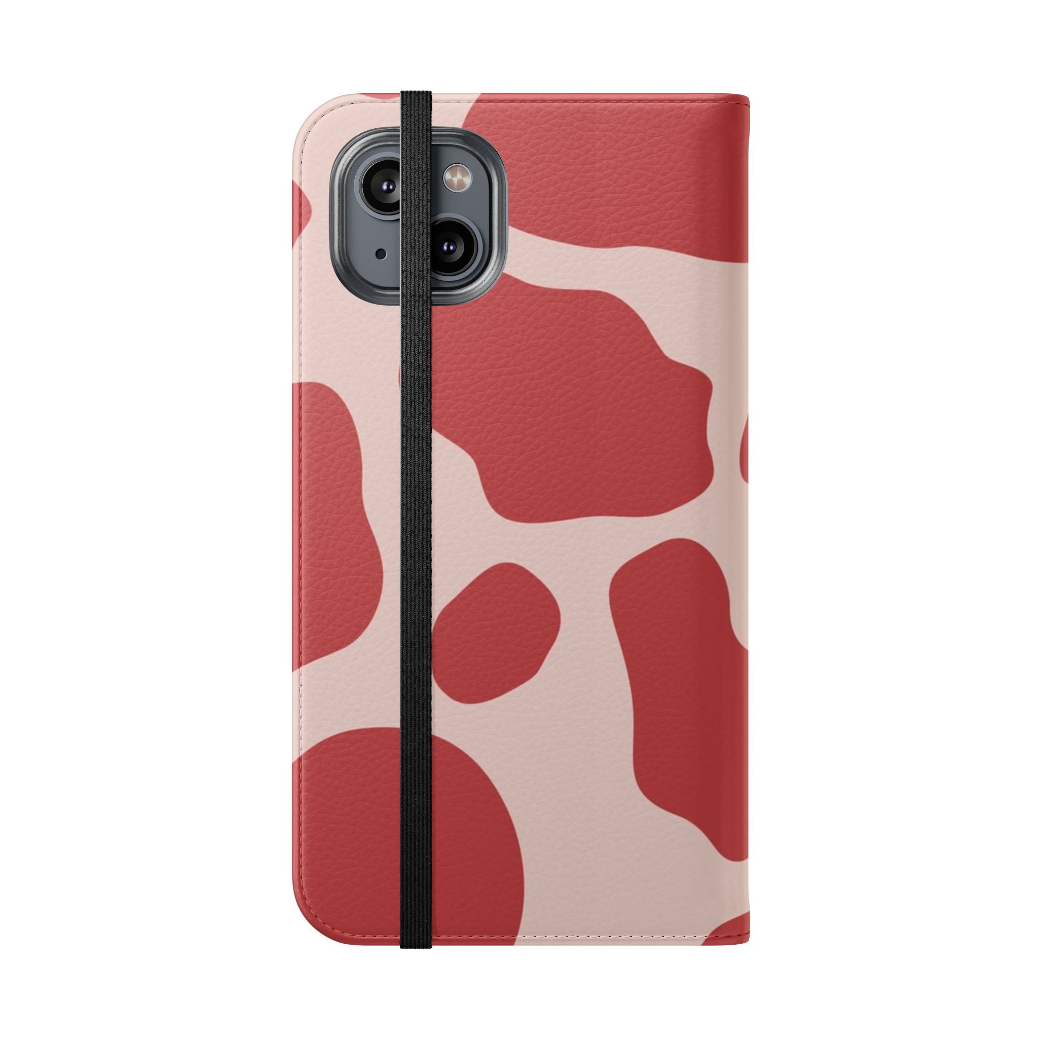 Red and Beige Cow Print Flip Cases, Artsulli - Art is Long, Life is Short, Phone Case, , , , , , ,