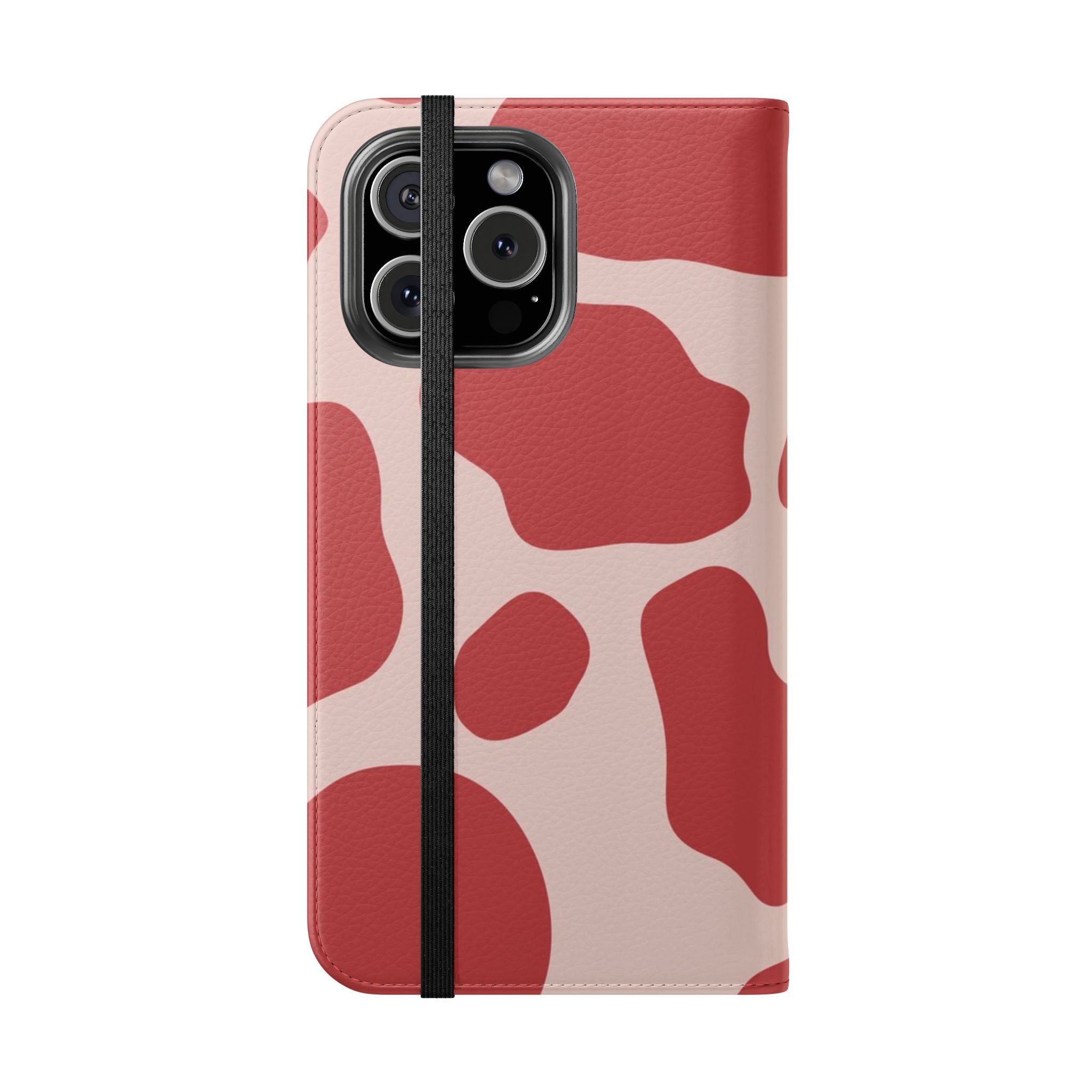 Red and Beige Cow Print Flip Cases, Artsulli - Art is Long, Life is Short, Phone Case, , , , , , ,