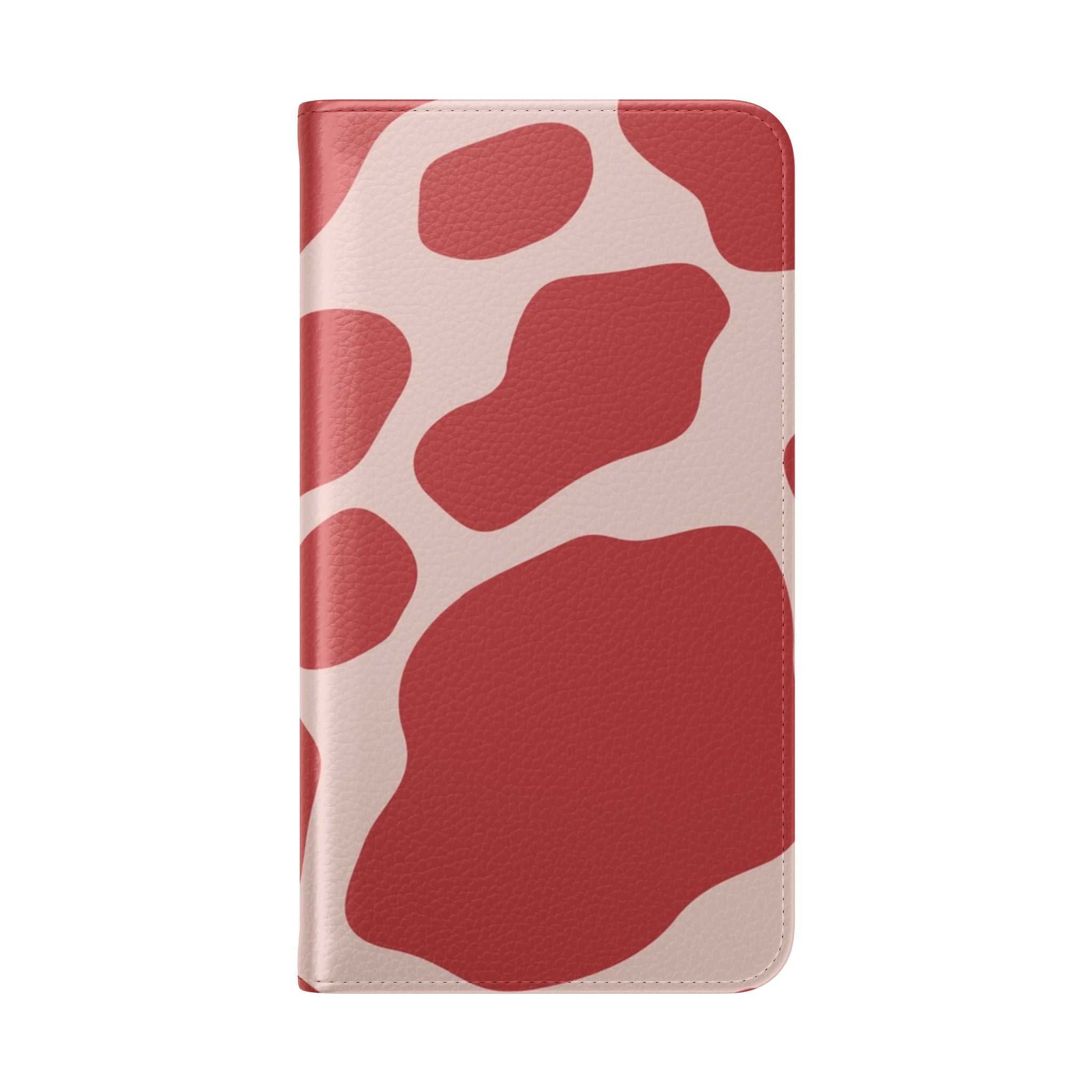 Red and Beige Cow Print Flip Cases, Artsulli - Art is Long, Life is Short, Phone Case, , , , , , ,