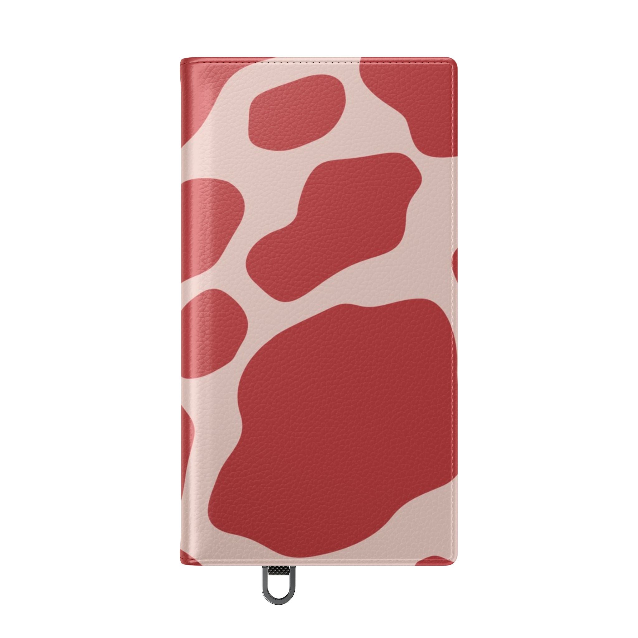 Red and Beige Cow Print Flip Cases, Artsulli - Art is Long, Life is Short, Phone Case, , , , , , ,