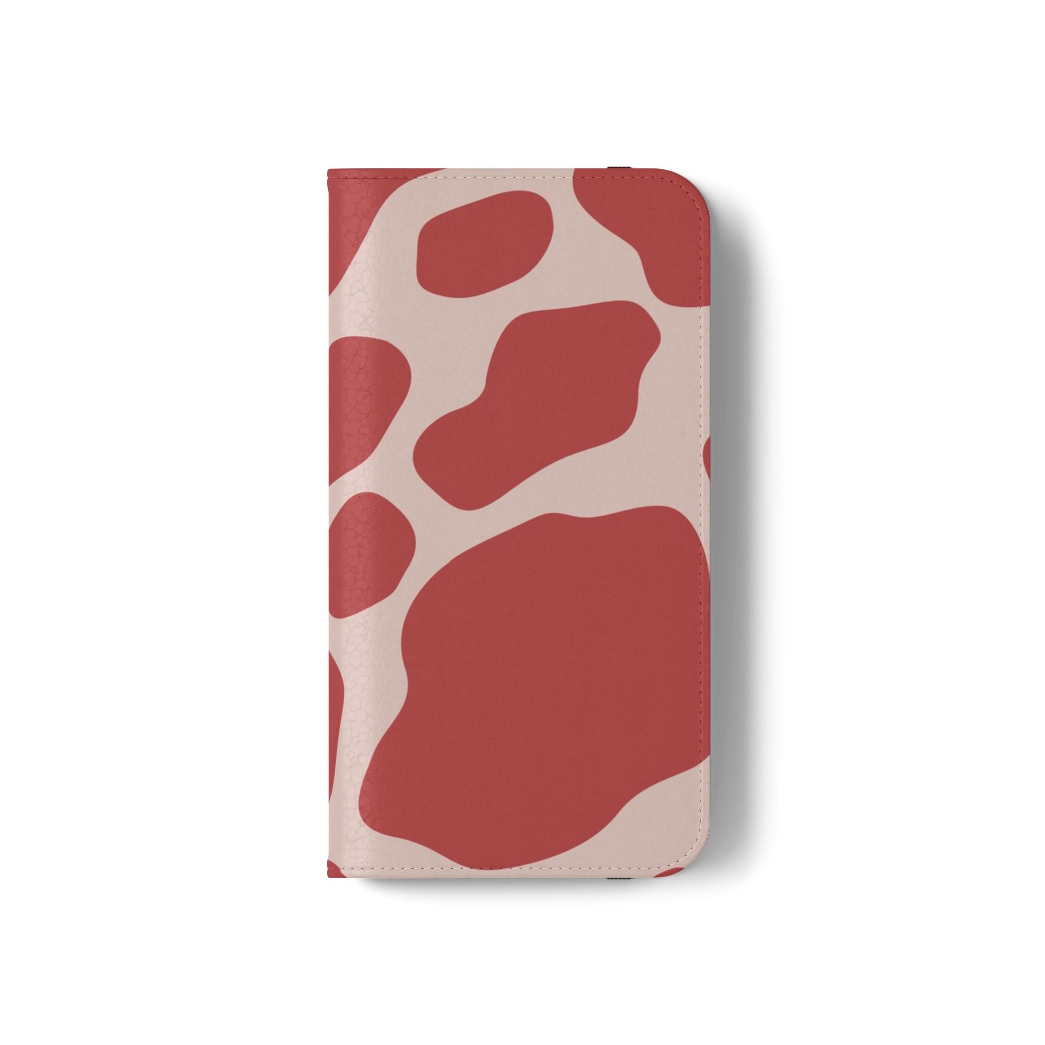 Red and Beige Cow Print Flip Cases, Artsulli - Art is Long, Life is Short, Phone Case, , , , , , ,