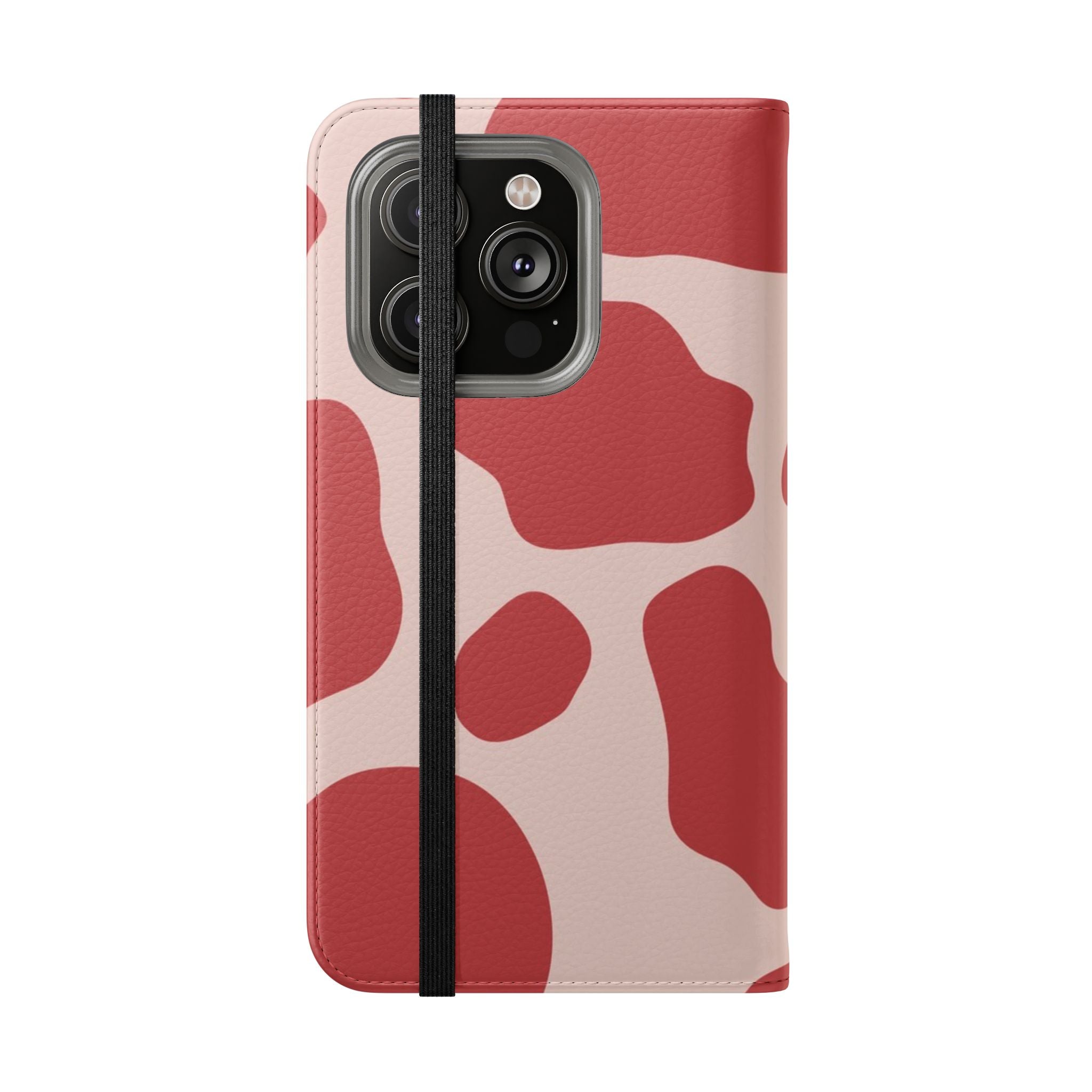 Red and Beige Cow Print Flip Cases, Artsulli - Art is Long, Life is Short, Phone Case, , , , , , ,