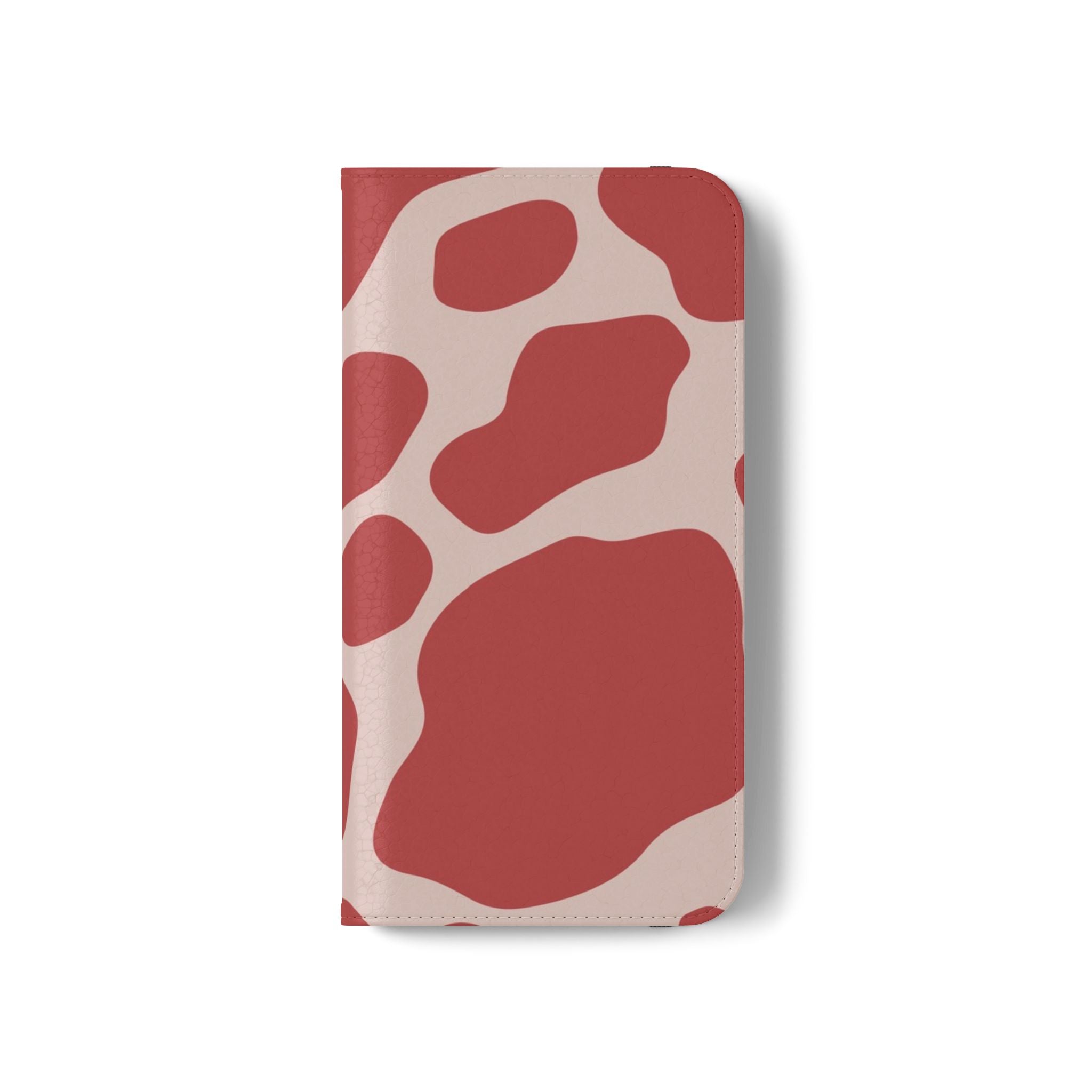 Red and Beige Cow Print Flip Cases, Artsulli - Art is Long, Life is Short, Phone Case, , , , , , ,