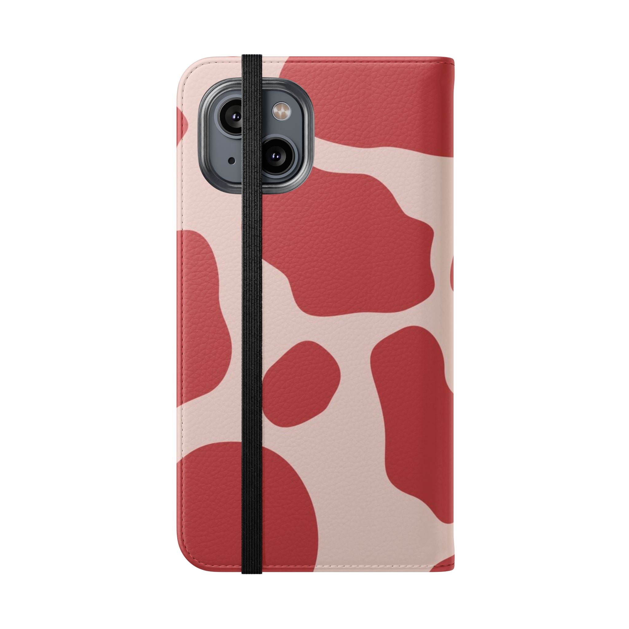 Red and Beige Cow Print Flip Cases, Artsulli - Art is Long, Life is Short, Phone Case, , , , , , ,