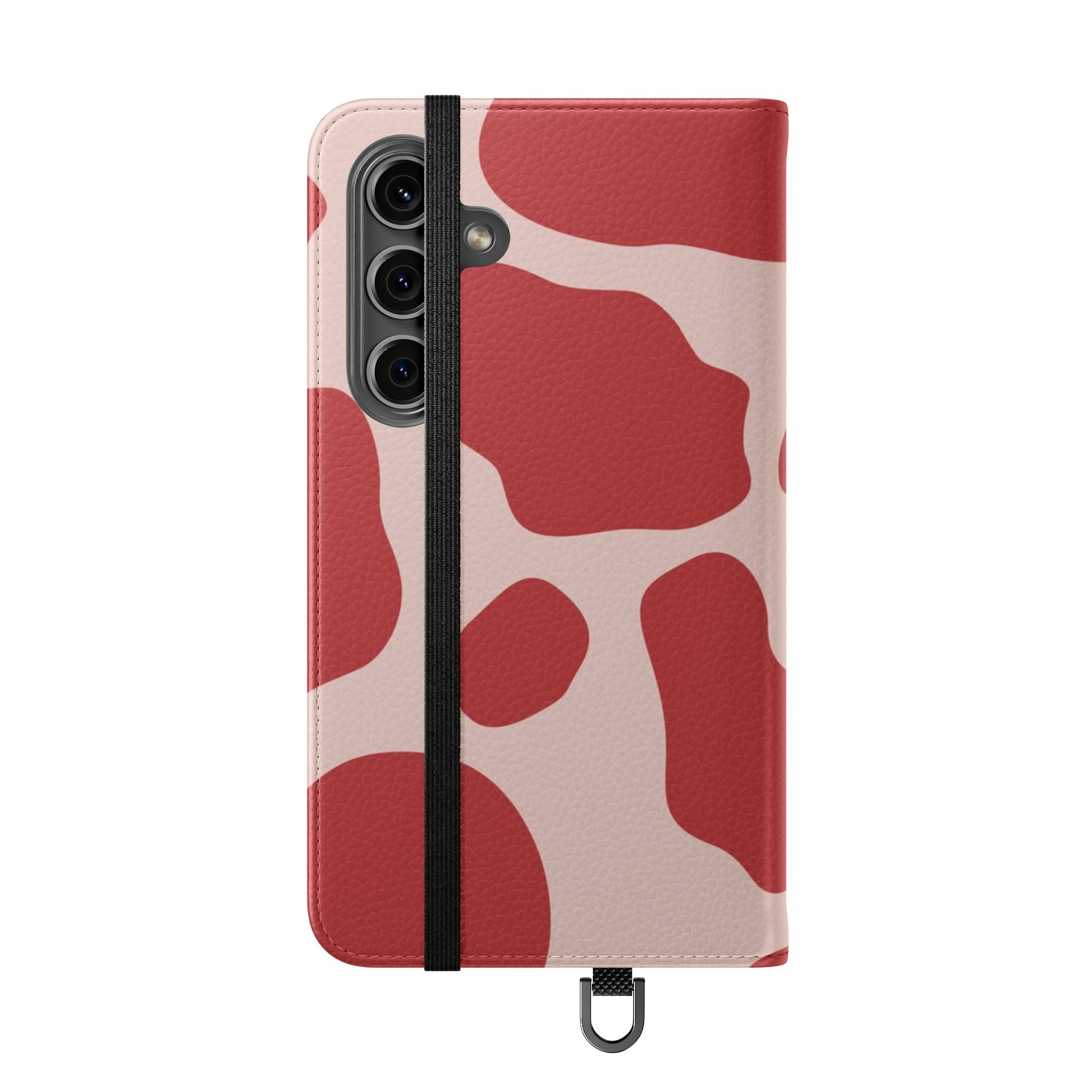 Red and Beige Cow Print Flip Cases, Artsulli - Art is Long, Life is Short, Phone Case, , , , , , ,