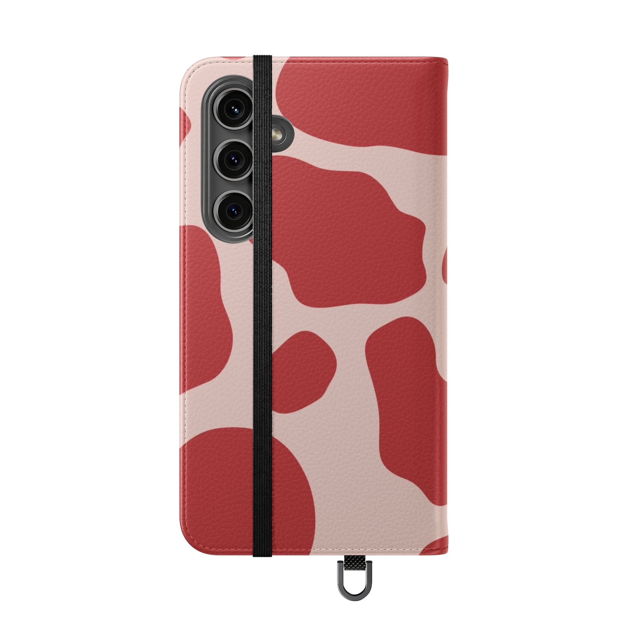 Red and Beige Cow Print Flip Cases, Artsulli - Art is Long, Life is Short, Phone Case, , , , , , ,