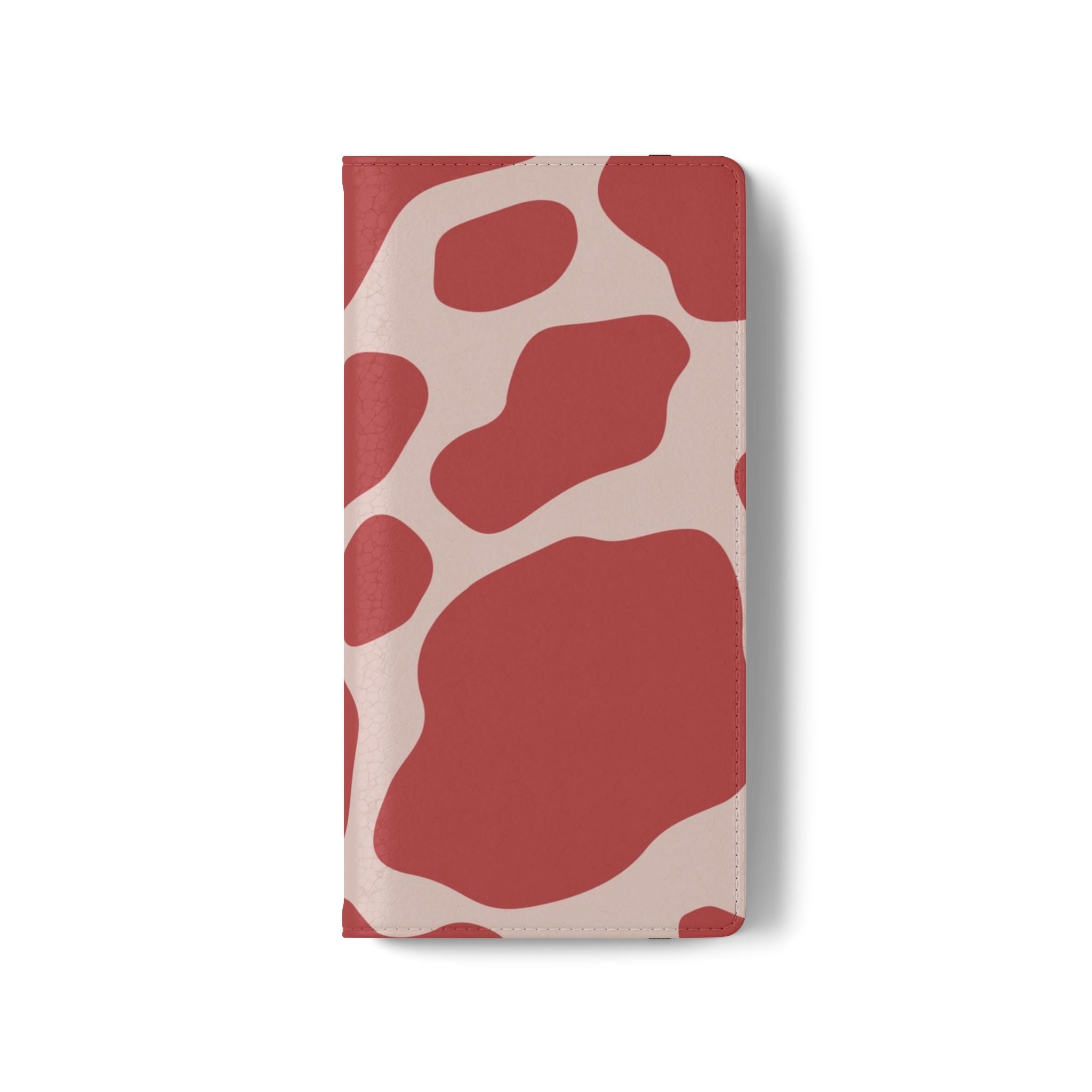 Red and Beige Cow Print Flip Cases, Artsulli - Art is Long, Life is Short, Phone Case, , , , , , ,